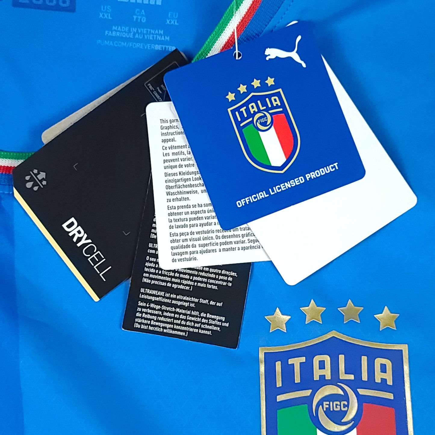 Italy Italia Puma Blue Dry Cell Soccer Jersey