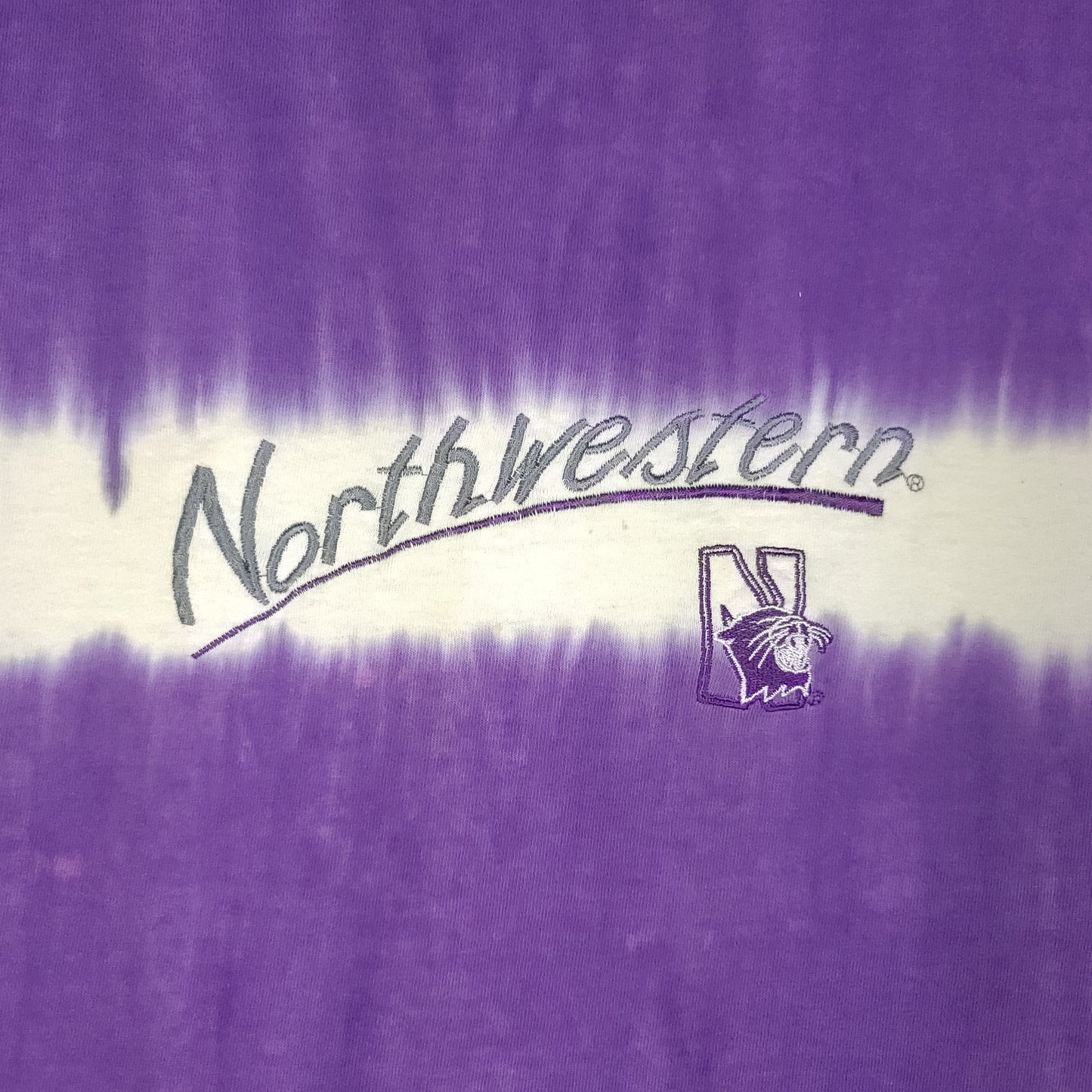 Vintage Northwestern University Purple White Center Tie-Dye Tee