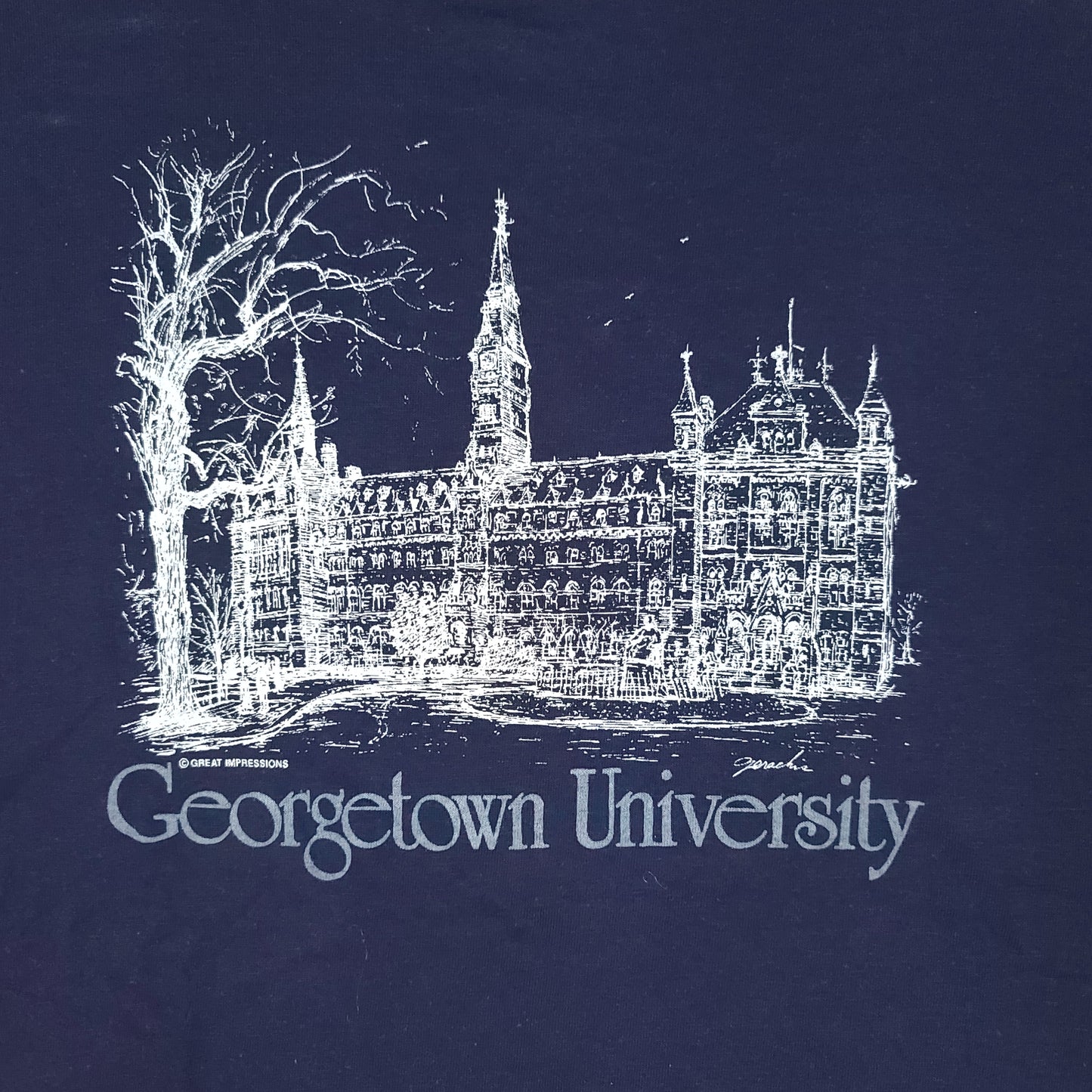 Vintage Georgetown University Navy Blue Tee