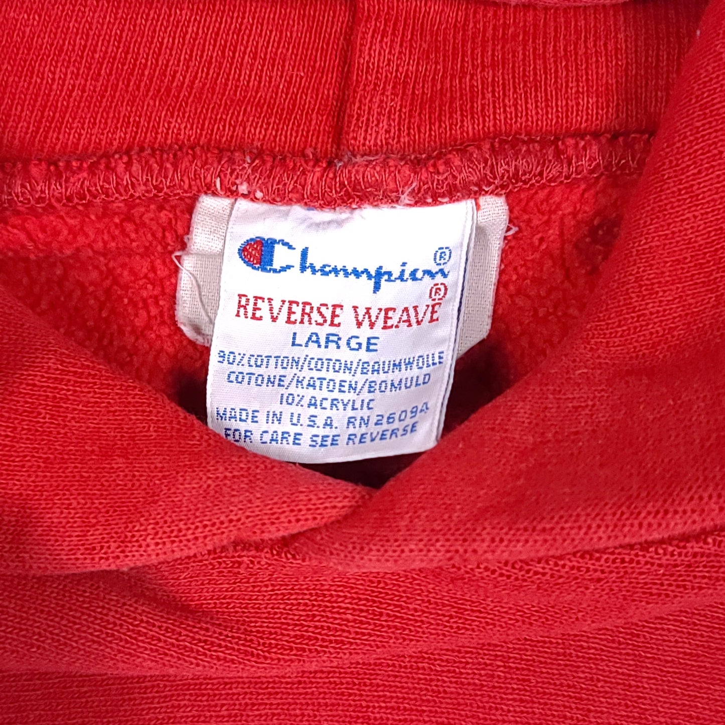 Vintage Champion Red Reverse Weave Hoodie