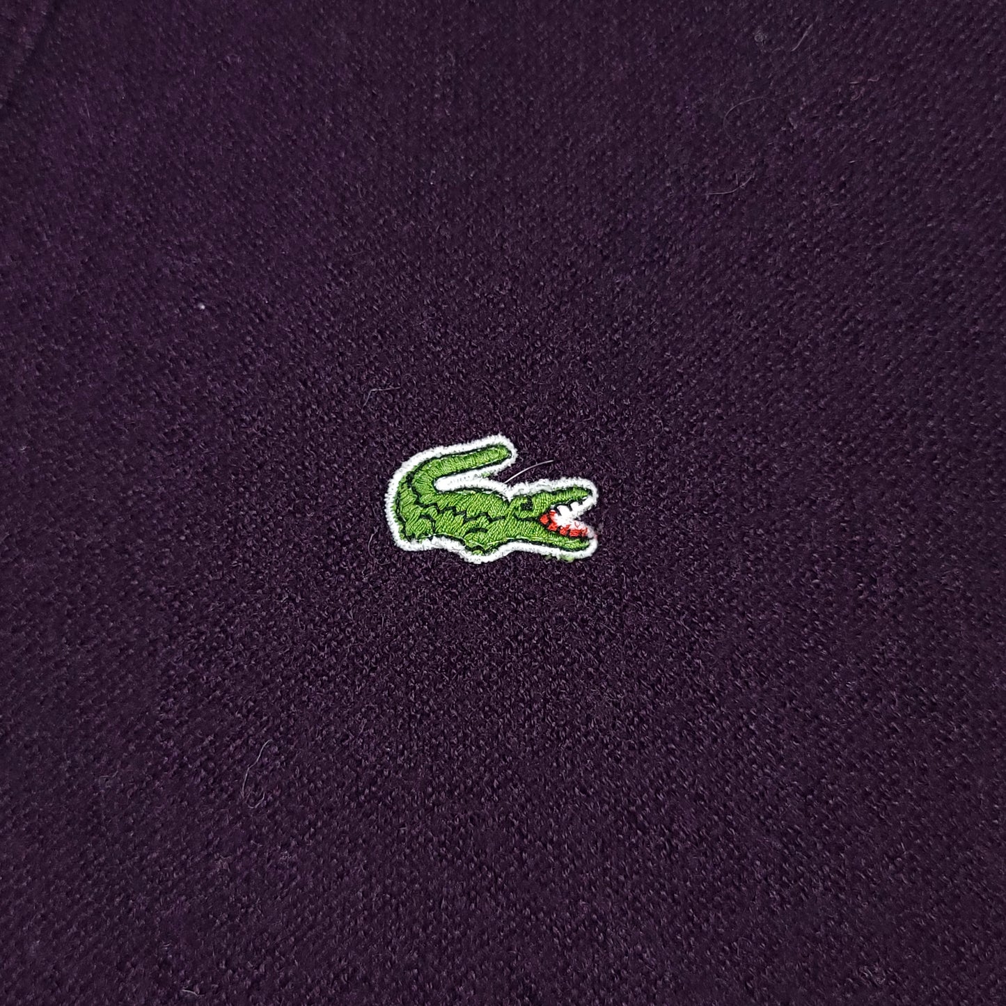 Izod Lacoste Purple V Neck Wool Sweater