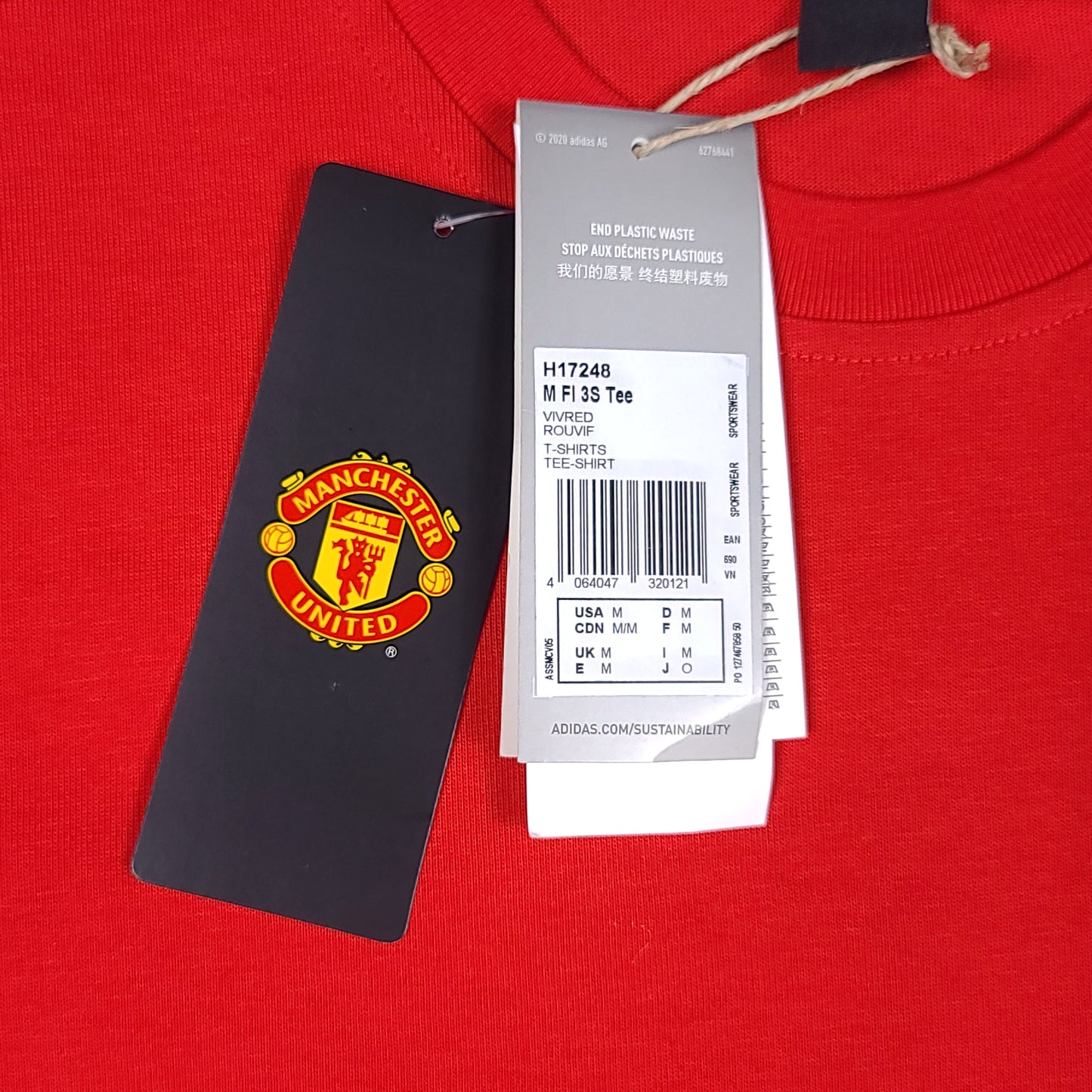 Manchester United Red 2020 adidas Tee (New with Tags)