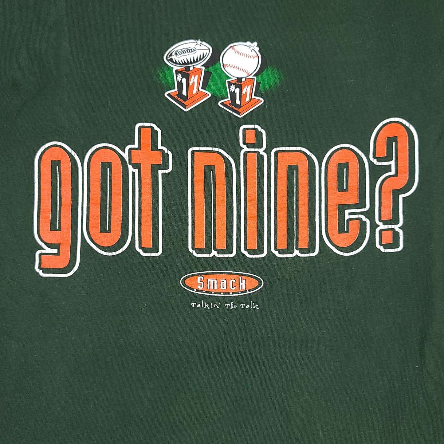 Vintage University of Miami Hurricanes "Got Nine?" Green Tee