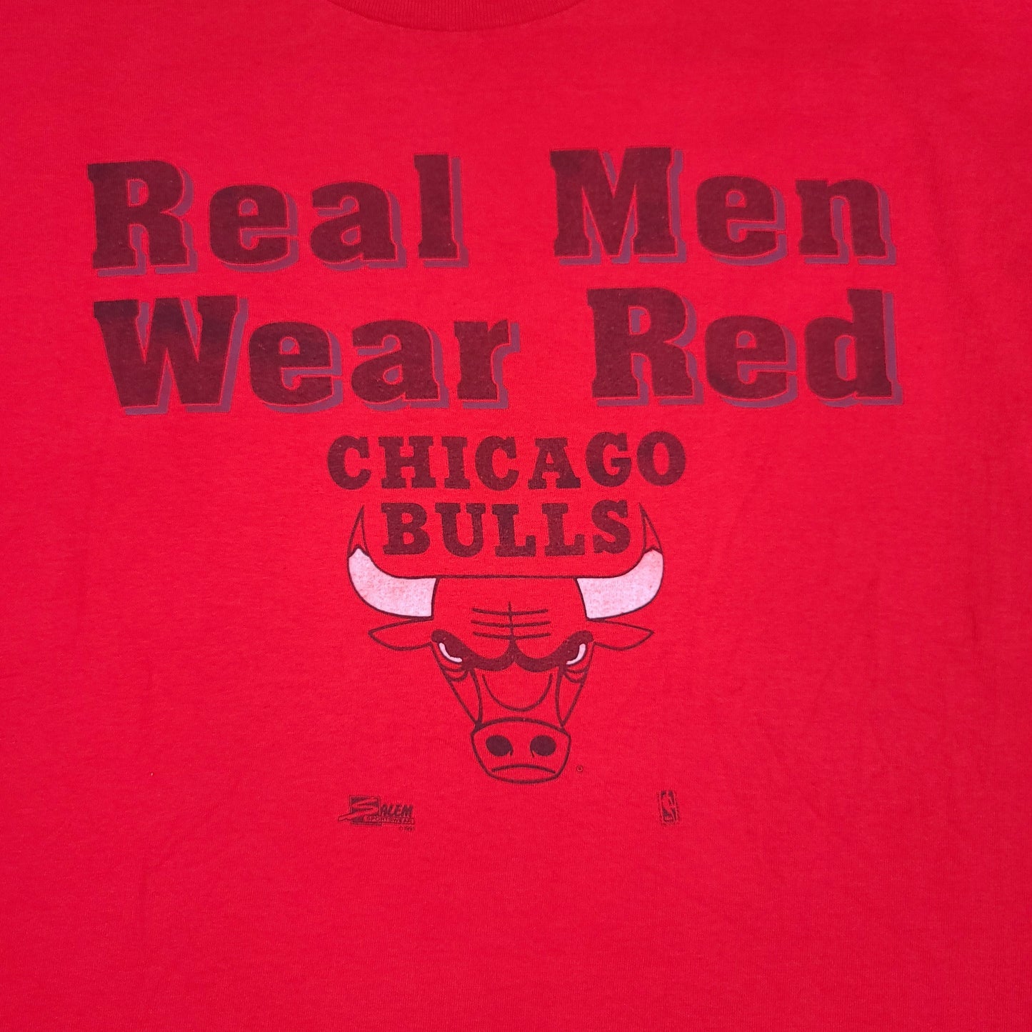 Vintage Chicago Bulls Real Men Wear Red Salem Sportswear Tee