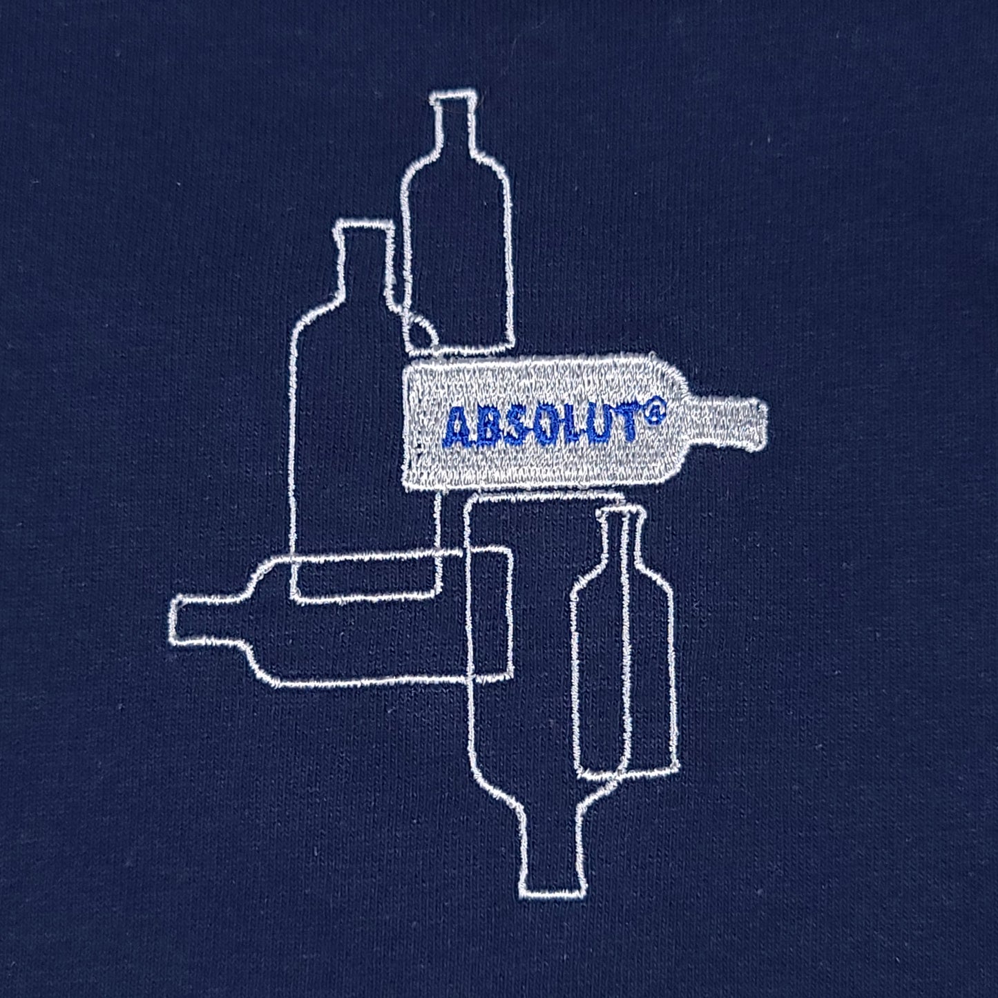 Absolut Vodka Navy Blue Embroidered Tee