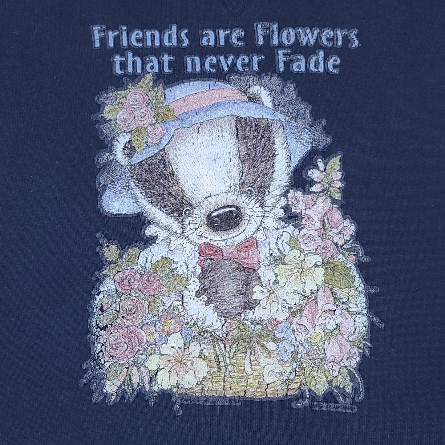 Vintage Friends Are Flowers That Never Fade Navy Blue Sweatshirt