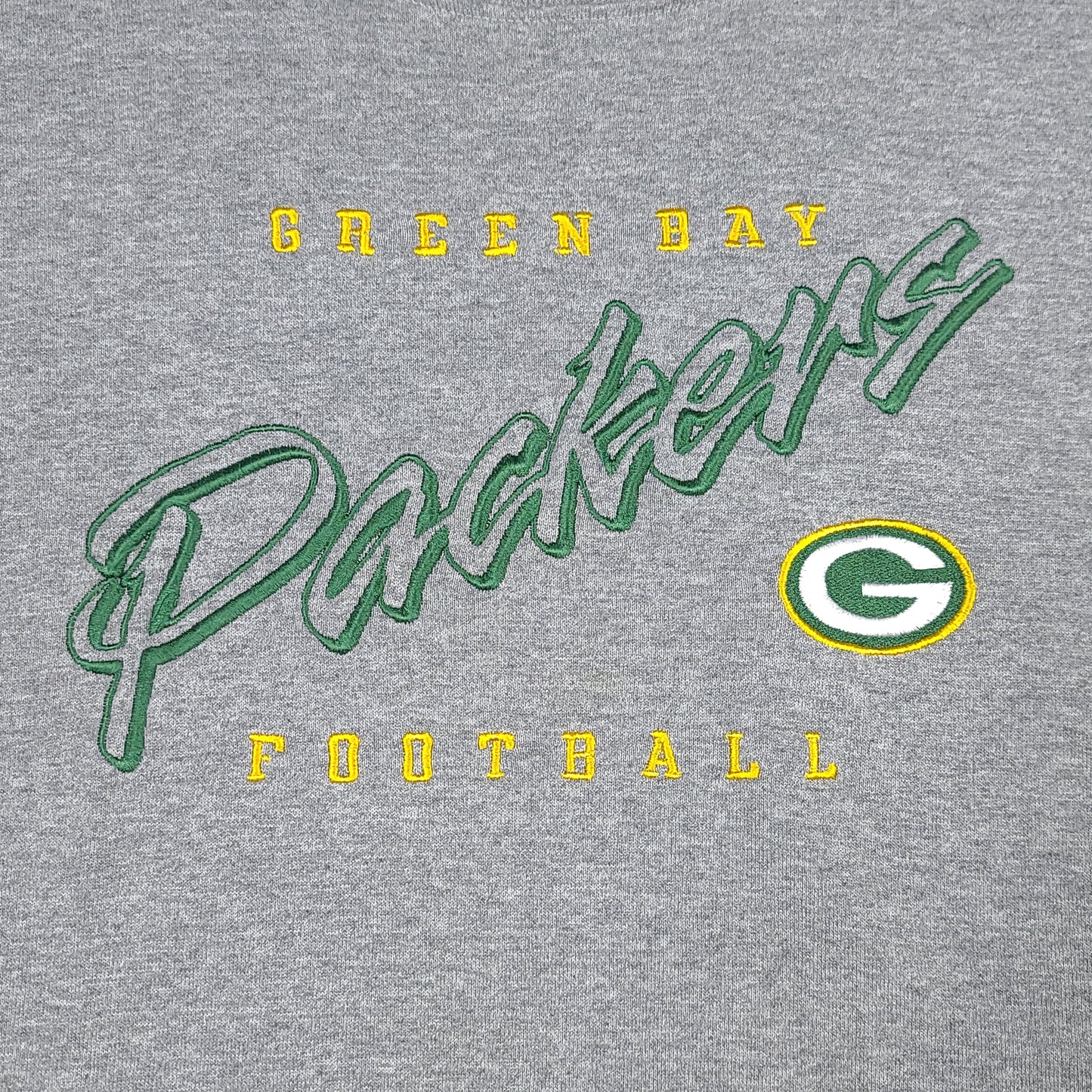 Vintage Green Bay Packers Gray Logo Athletic Embroidered Sweatshirt