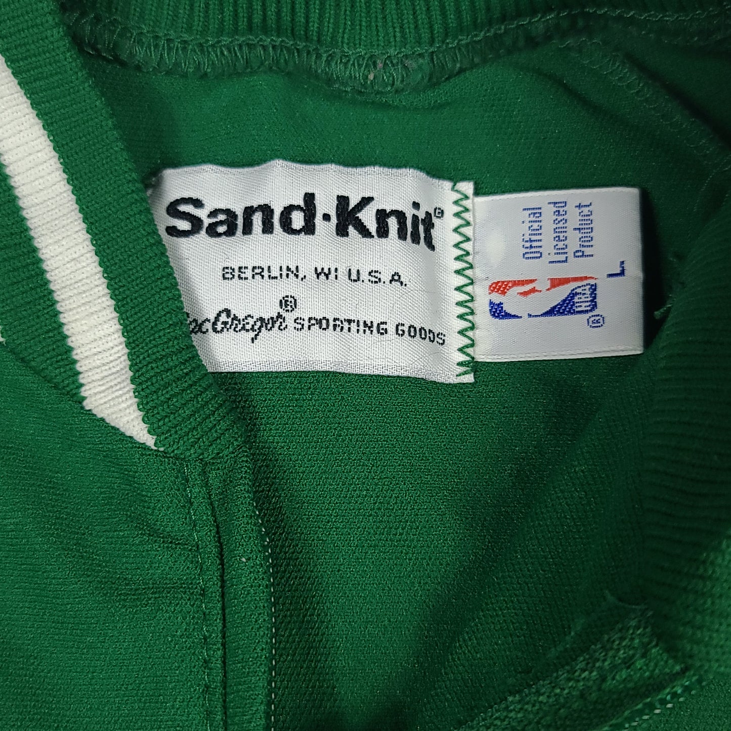 Vintage 80's Boston Celtics Sand Knit Warm Up Jersey