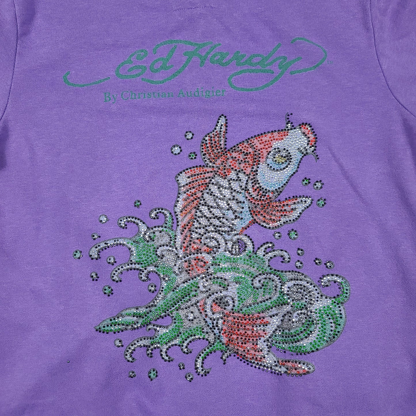 Ed Hardy Purple Koi Fish Zip Up Hoodie