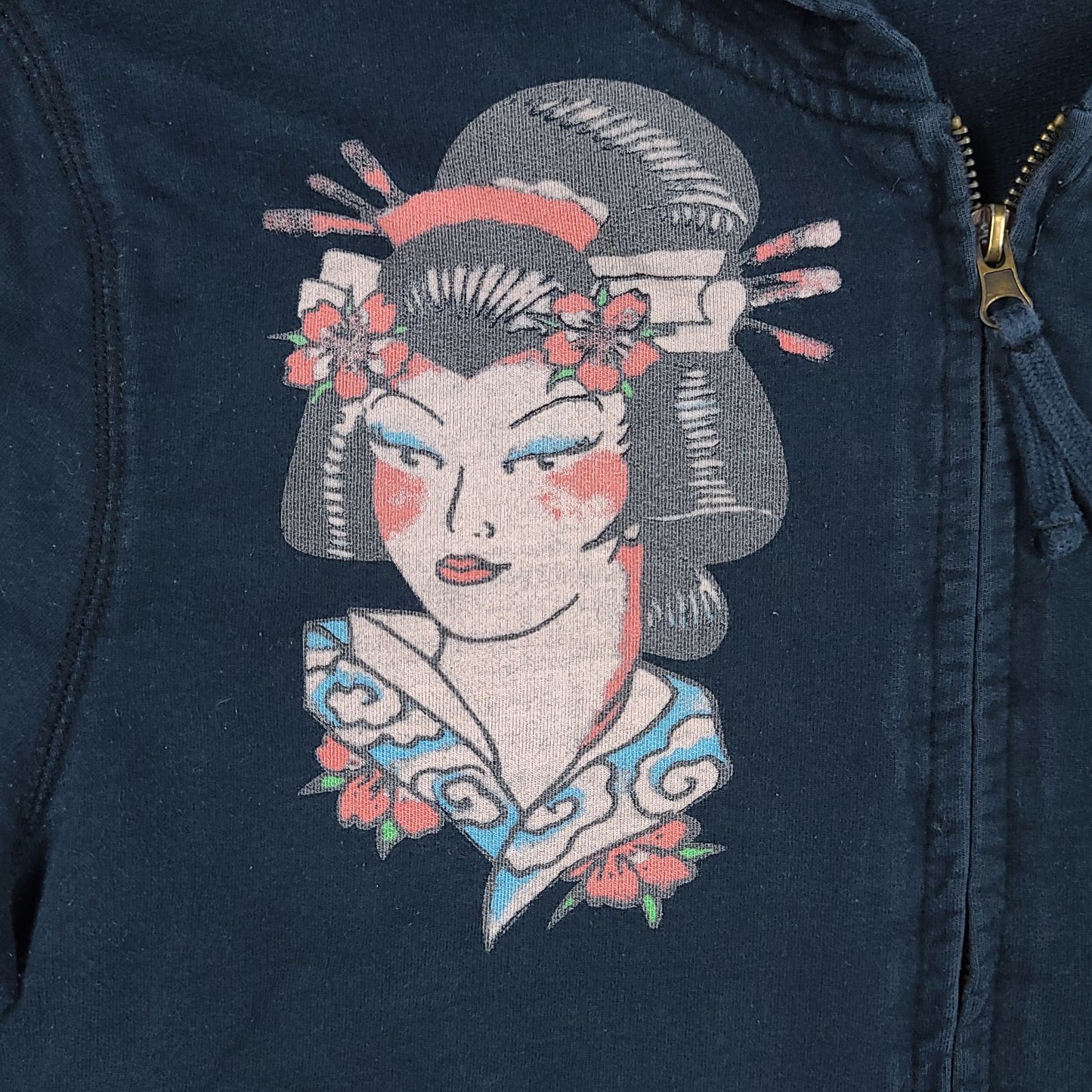 Geisha Black Zip Up Hoodie