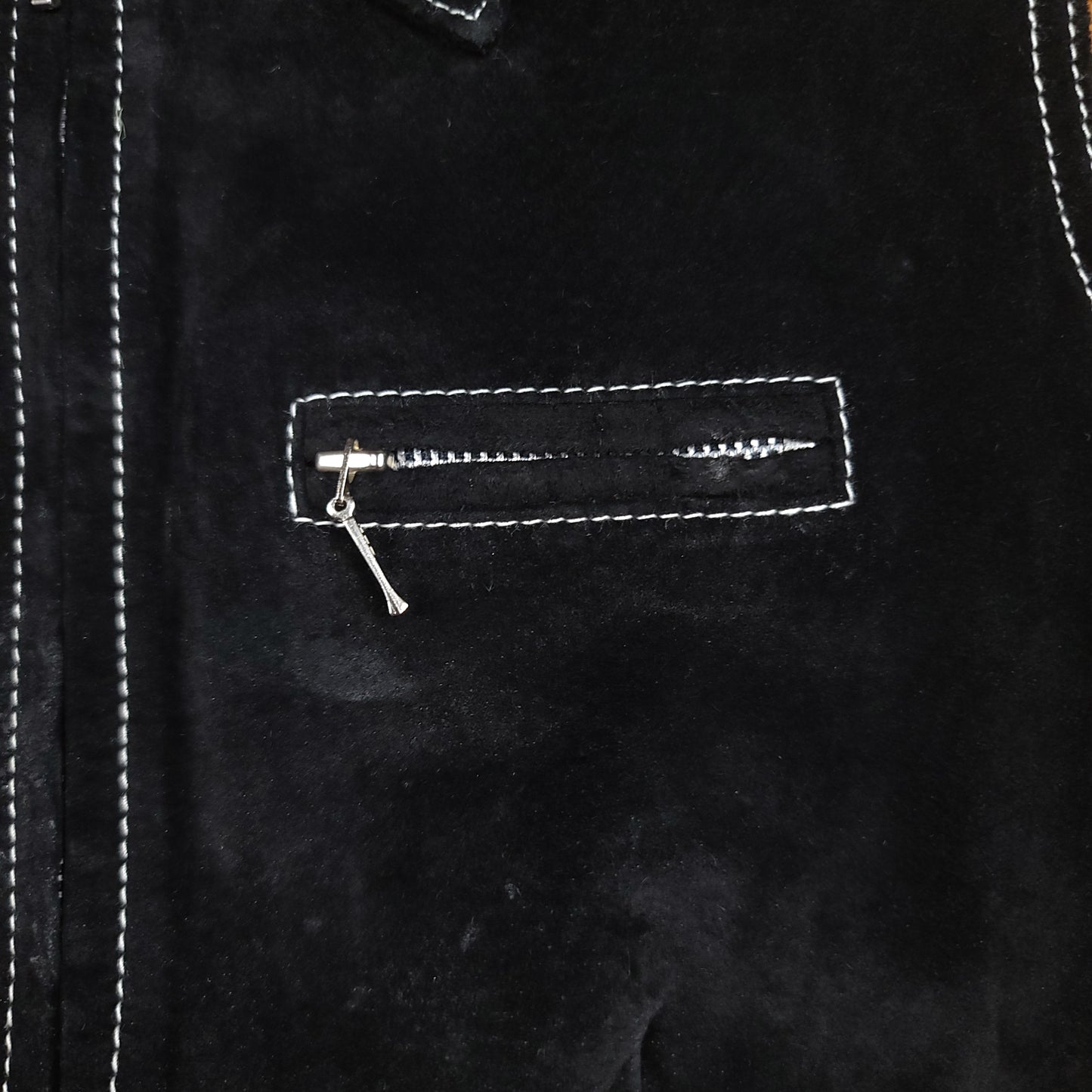 BB Dakota Nordstrom Black Leather Zip Up Vest