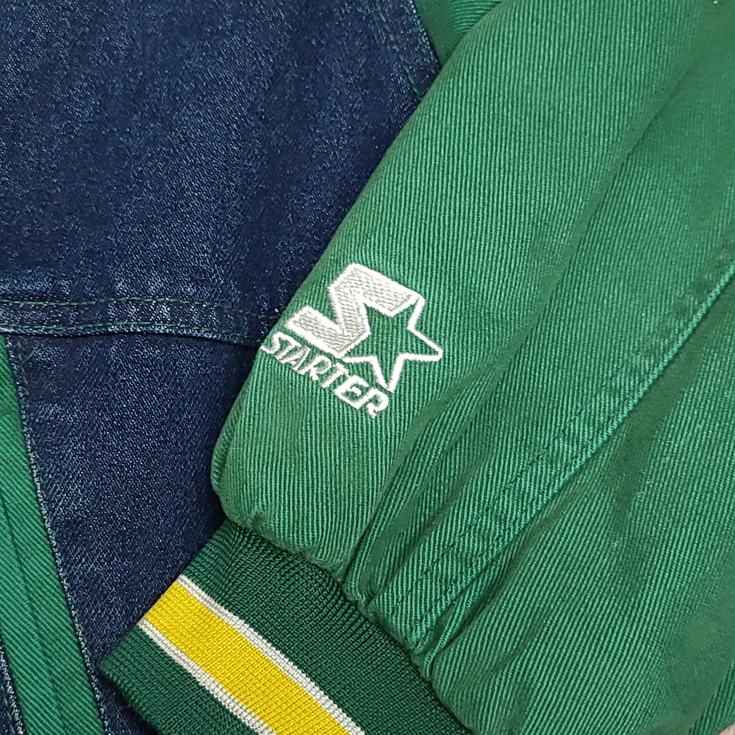 Vintage Seattle Supersonics NBA Denim Color Block Starter Jacket