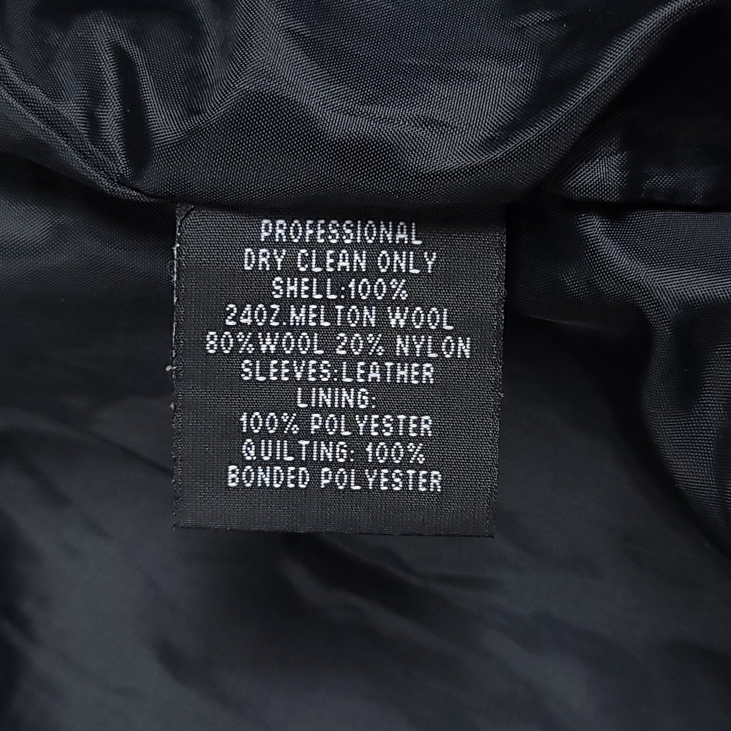 Vintage Black Leather Wool Schott Varsity Jacket