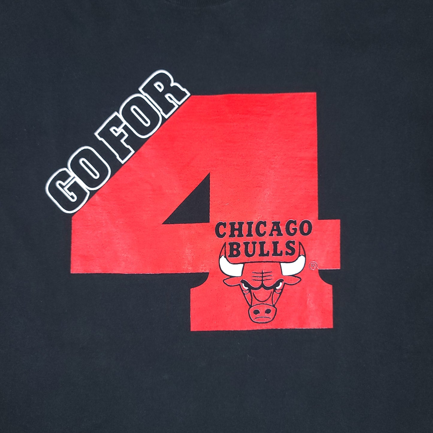 Vintage Chicago Bulls Shirt 1996 Go for 4 Black