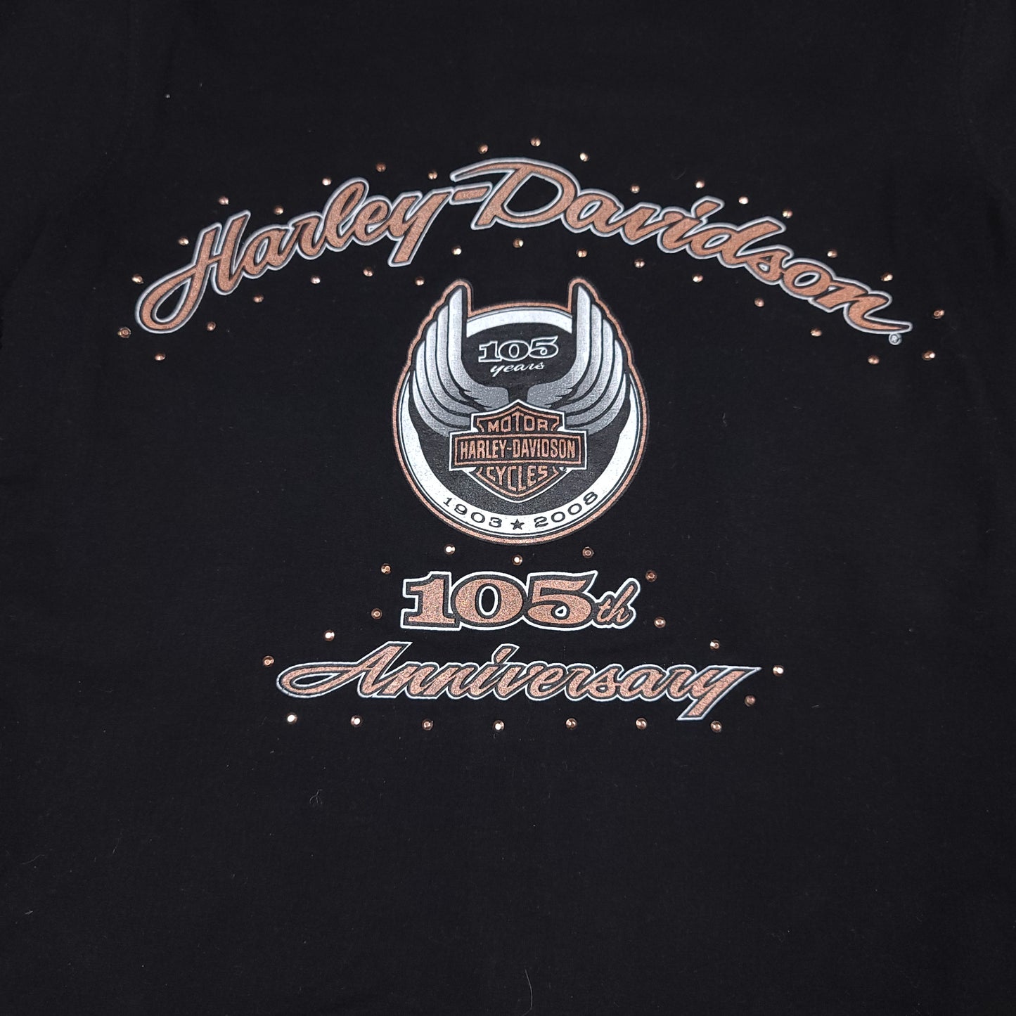 Harley Davidson 105th Anniversary Black ZIp Up Sweater