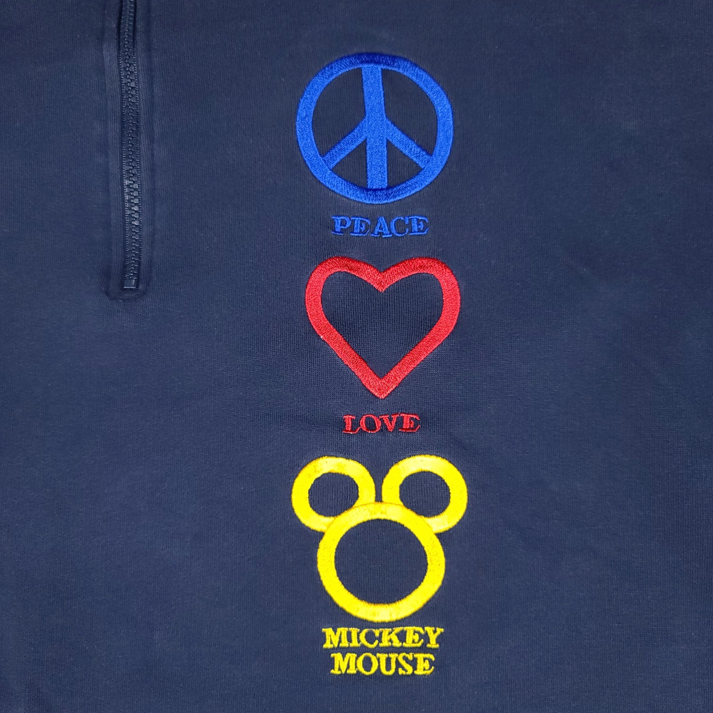 Vintage Peace Love Mickey Mouse Blue Sweatshirt