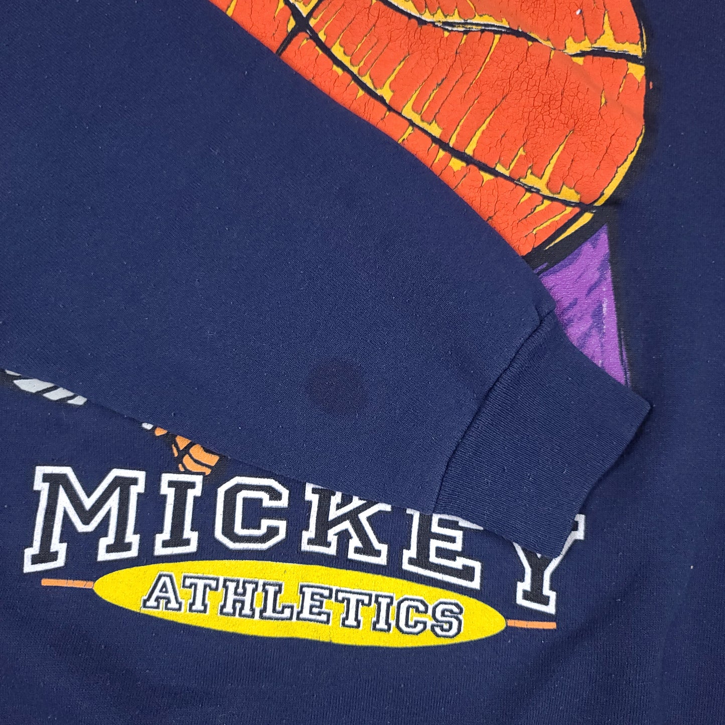 Vintage Mickey Mouse Disney Athletics Basketball Blue Sweatshirt