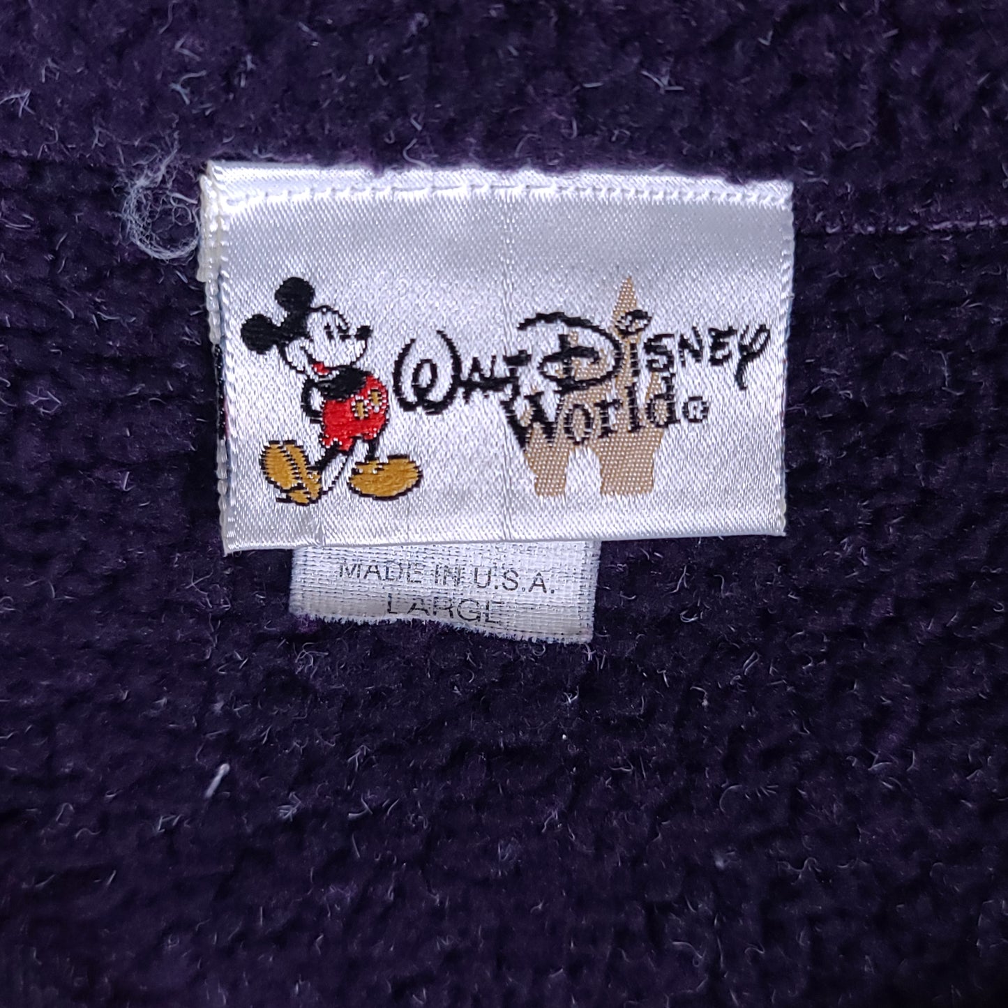 Vintage Mickey Mouse Disney Purple Deep Pile Fleece Sweater