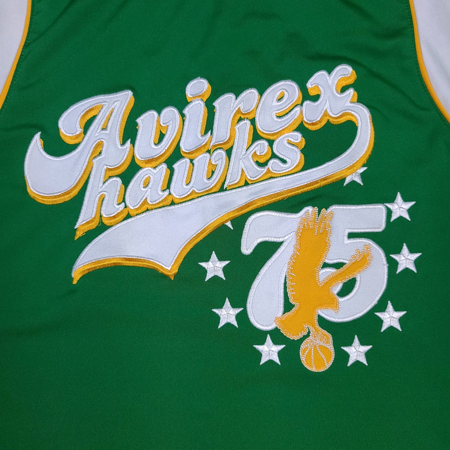 Vintage Avirex Hawks Green Youth Basketball Jersey