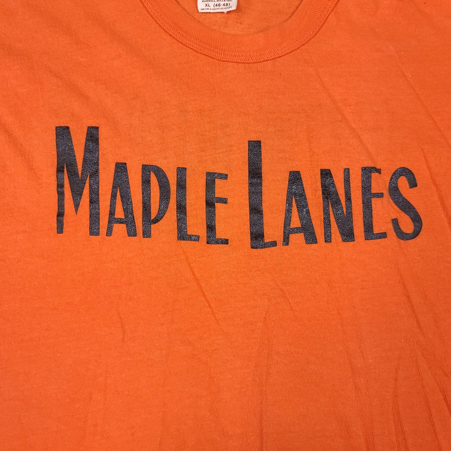 Vintage 70's Maple Lanes Russell Athletic Orange Tee