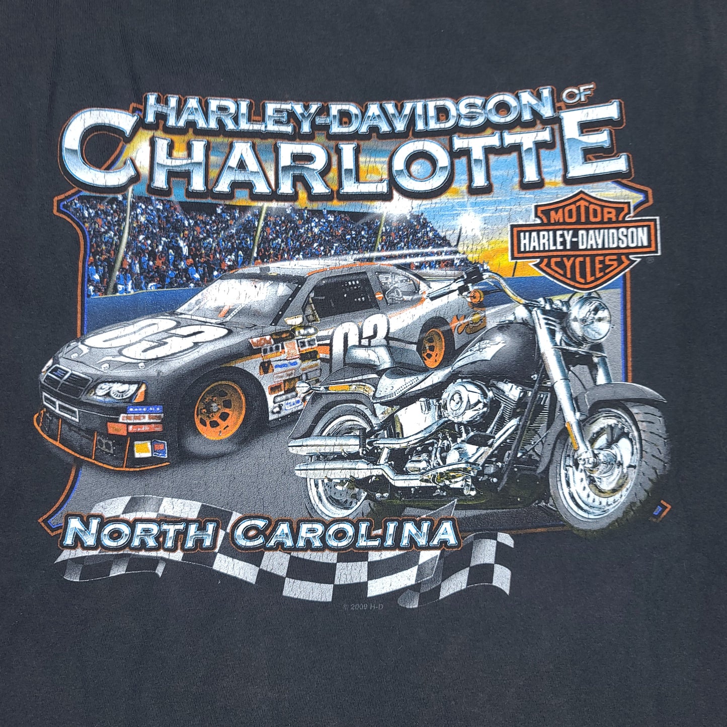 Harley Davidon Motorcycles Charlotte Black Tee