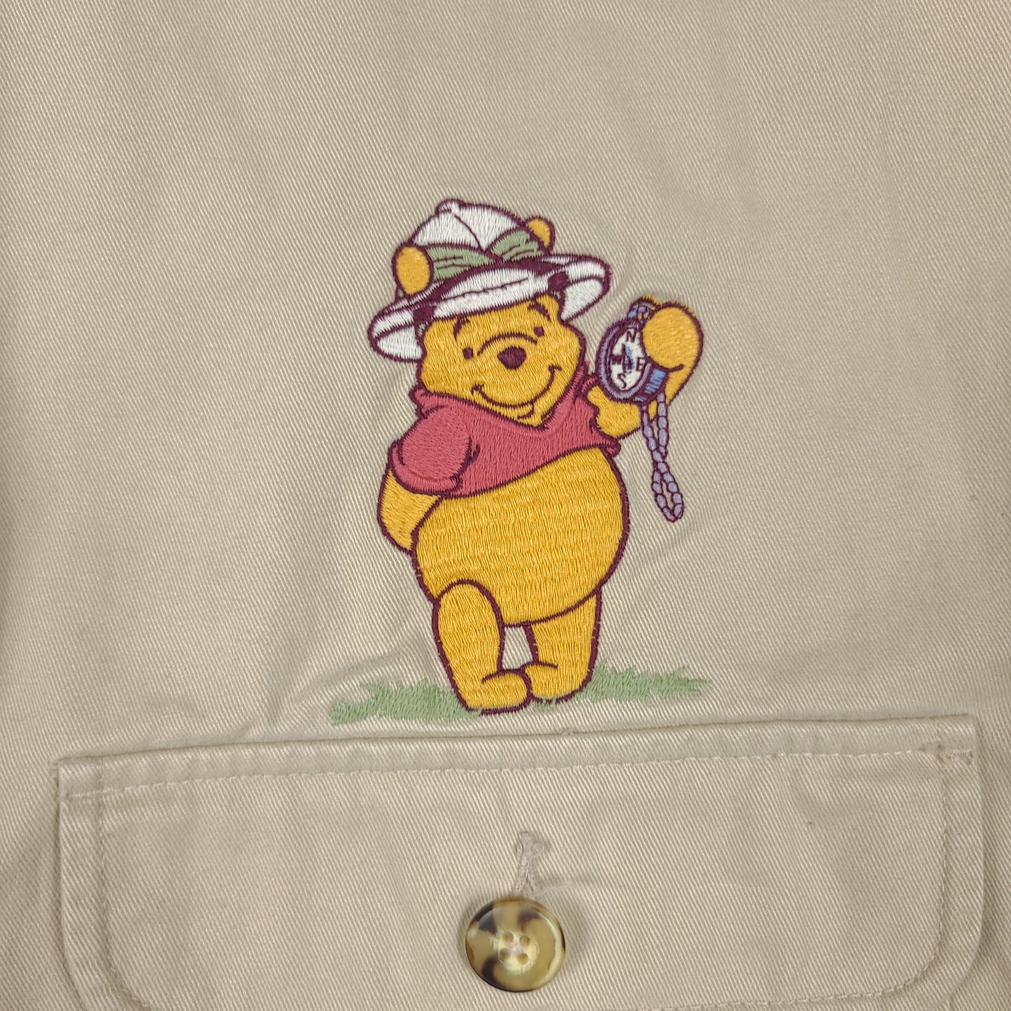 Vintage Winnie the Pooh Disney Beige Safari Shirt