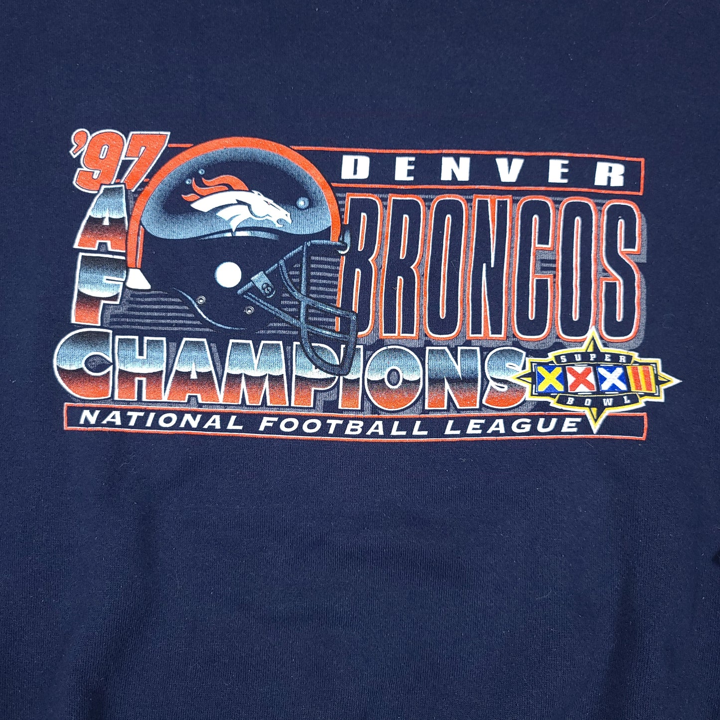 Vintage Denver Broncos 1997 Navy Blue Sweatshirt