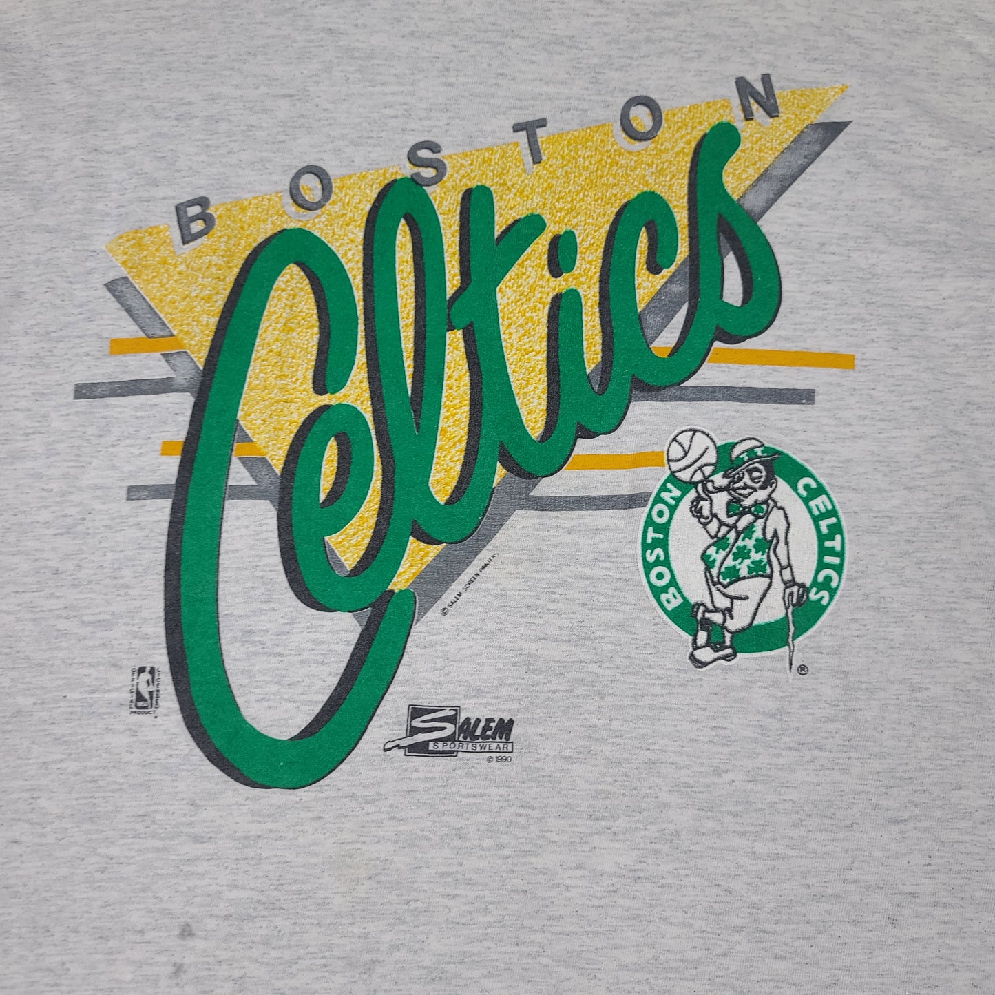 Vintage Boston Celtics NBA Gray Salem Sportswear Ringer Tee