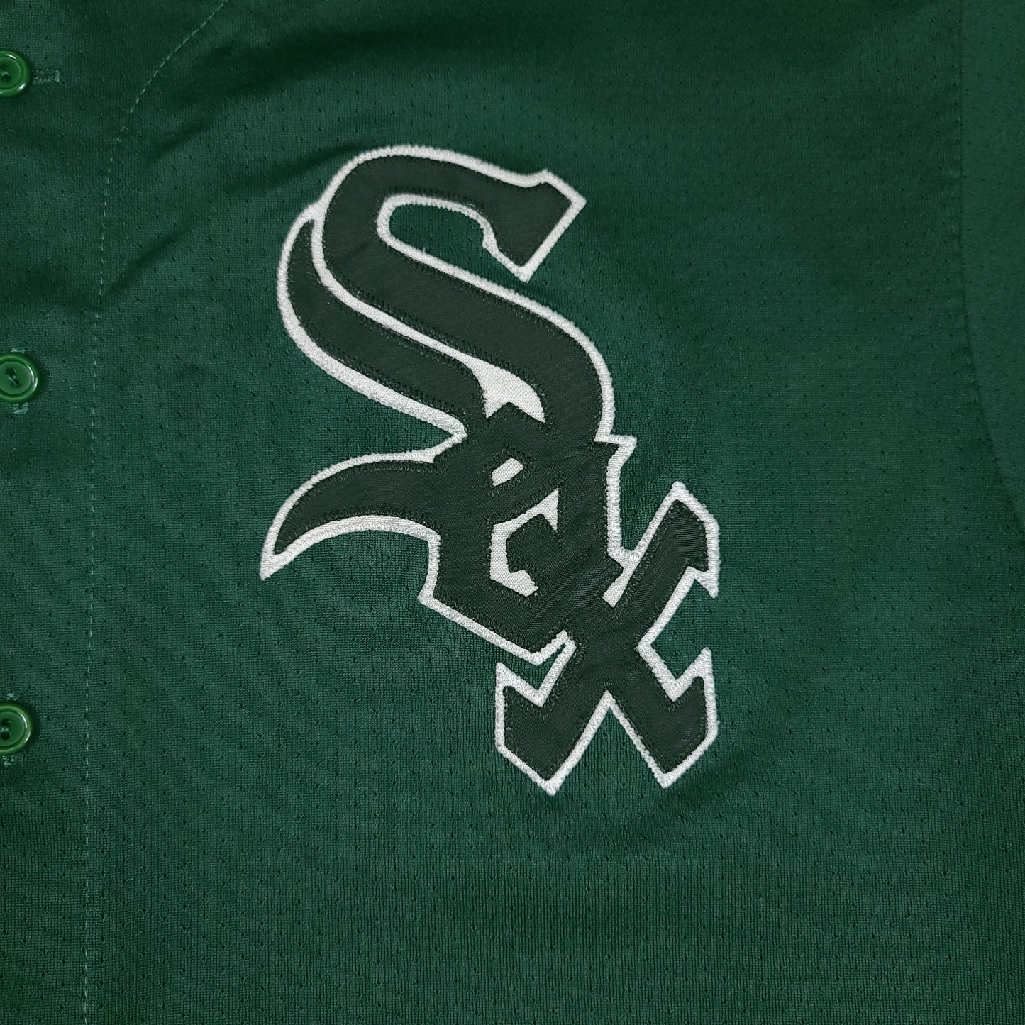 Vintage Chicago White Sox Green Majestic Baseball Jersey (Missing Buttons)