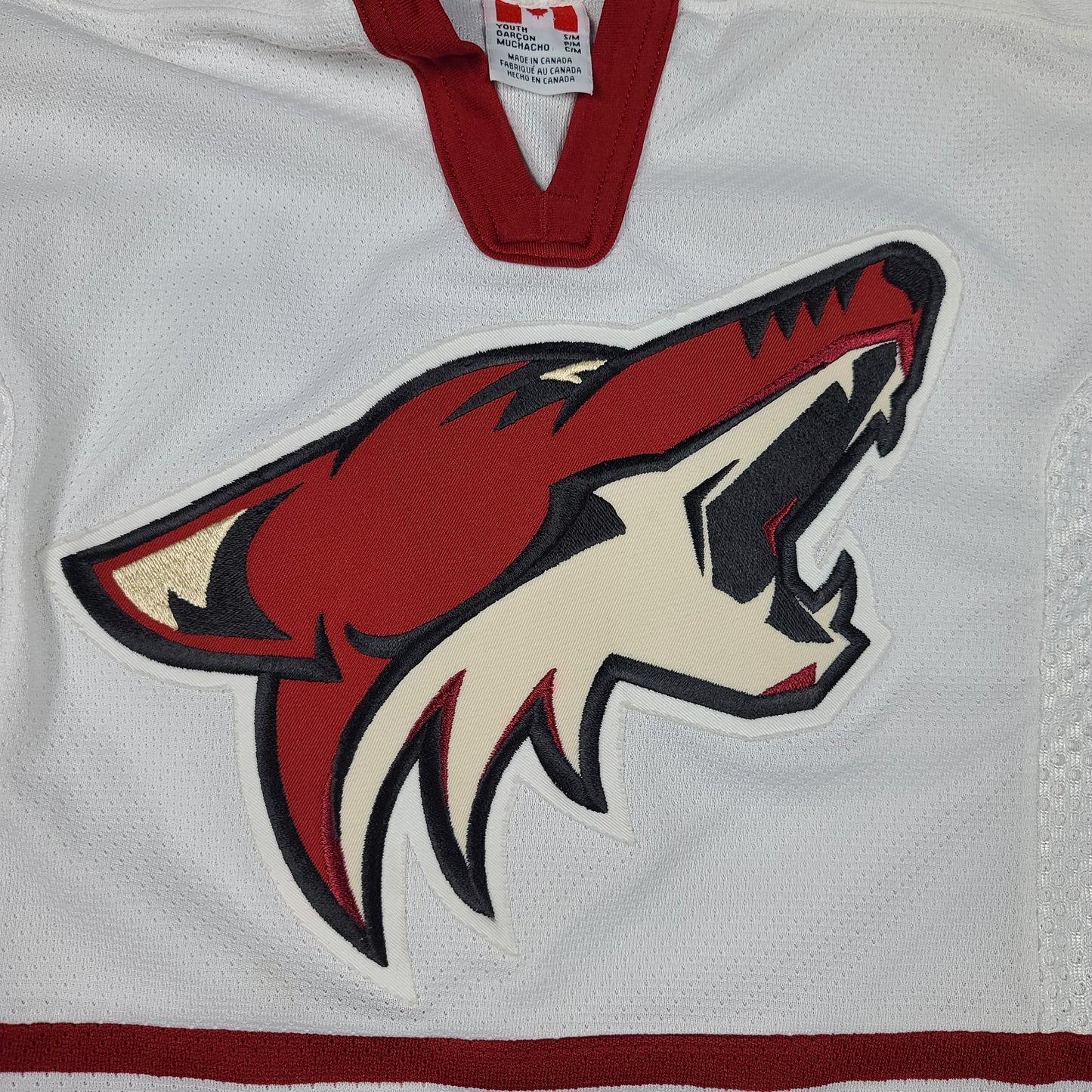 Vintage Phoenix Coyotes White CCM Youth Hockey Jersey