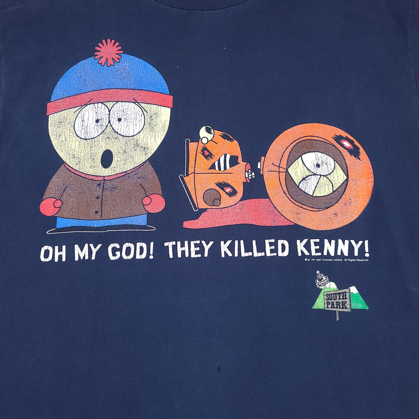 Vintage South Park OMG They Killed Kenny! Blue Tee