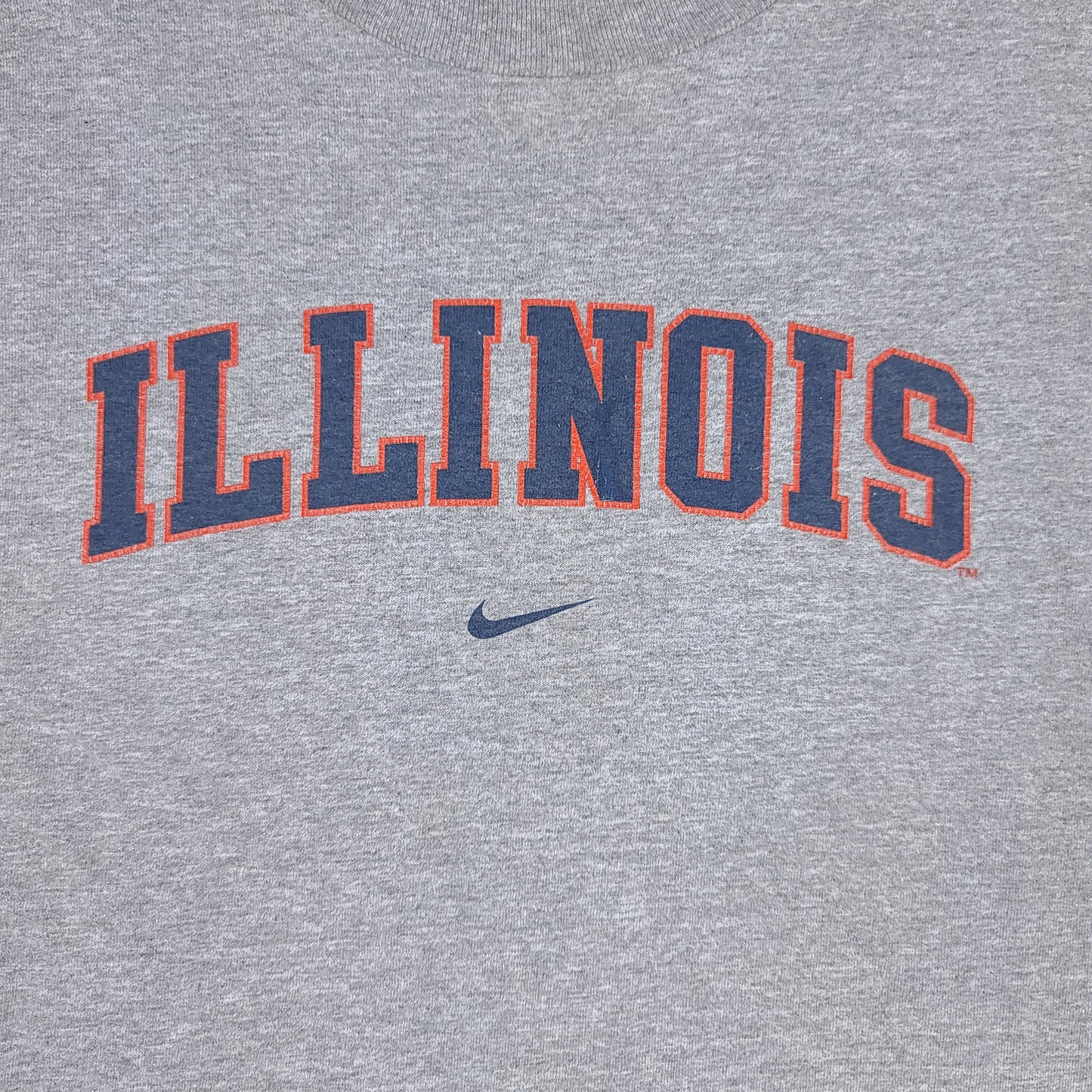 Vintage University of Illinois Gray Nike Middle Swoosh Youth Tee