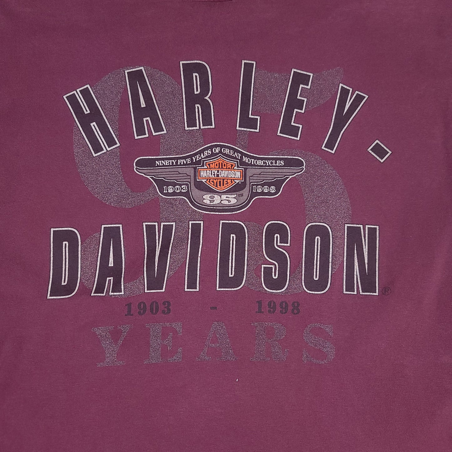 Vintage Harley Davidson Maroon Black Henley Tee