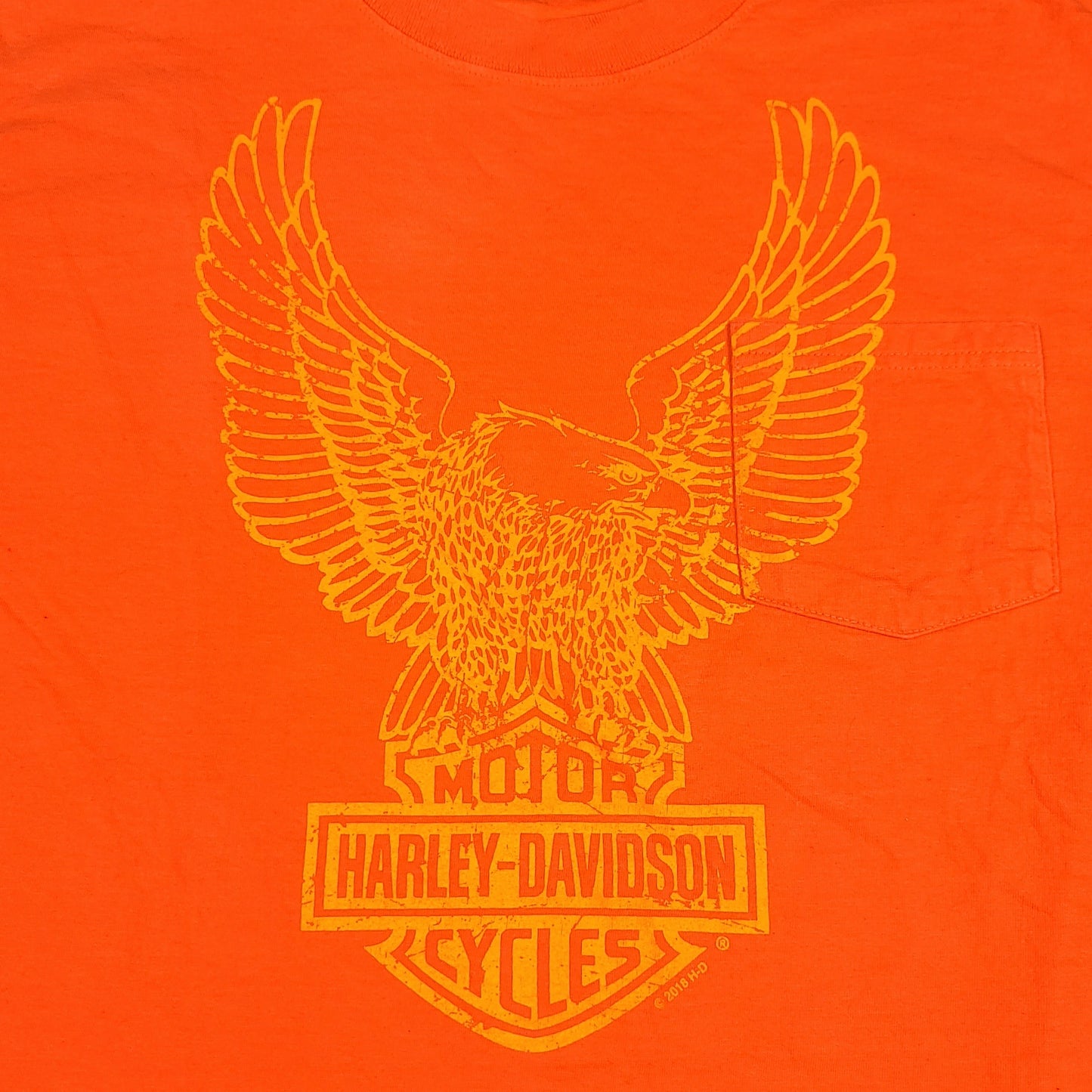 Harley Davidson Eagle Hong Kong China Orange Tee