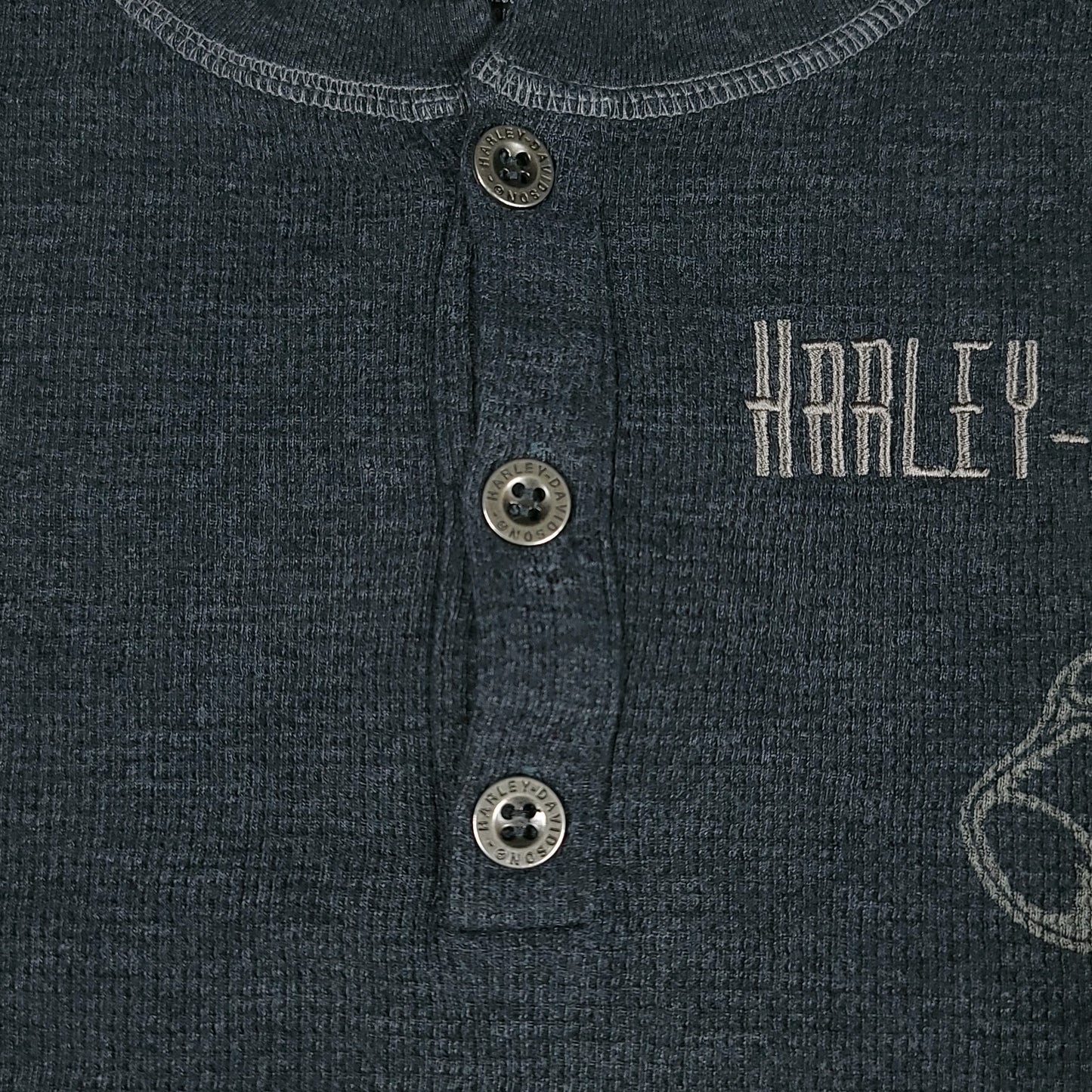 Harley Davidson Thermal Gray Henley Tee