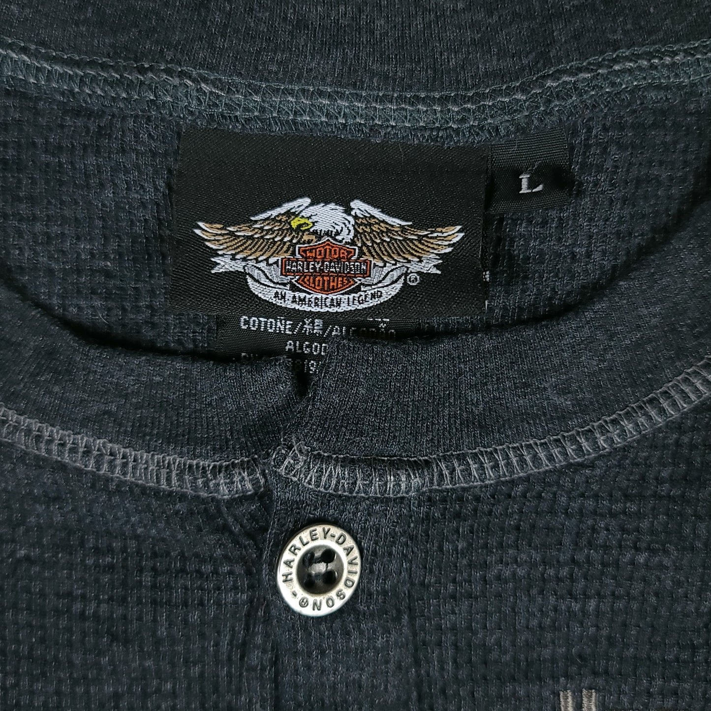 Harley Davidson Thermal Gray Henley Tee