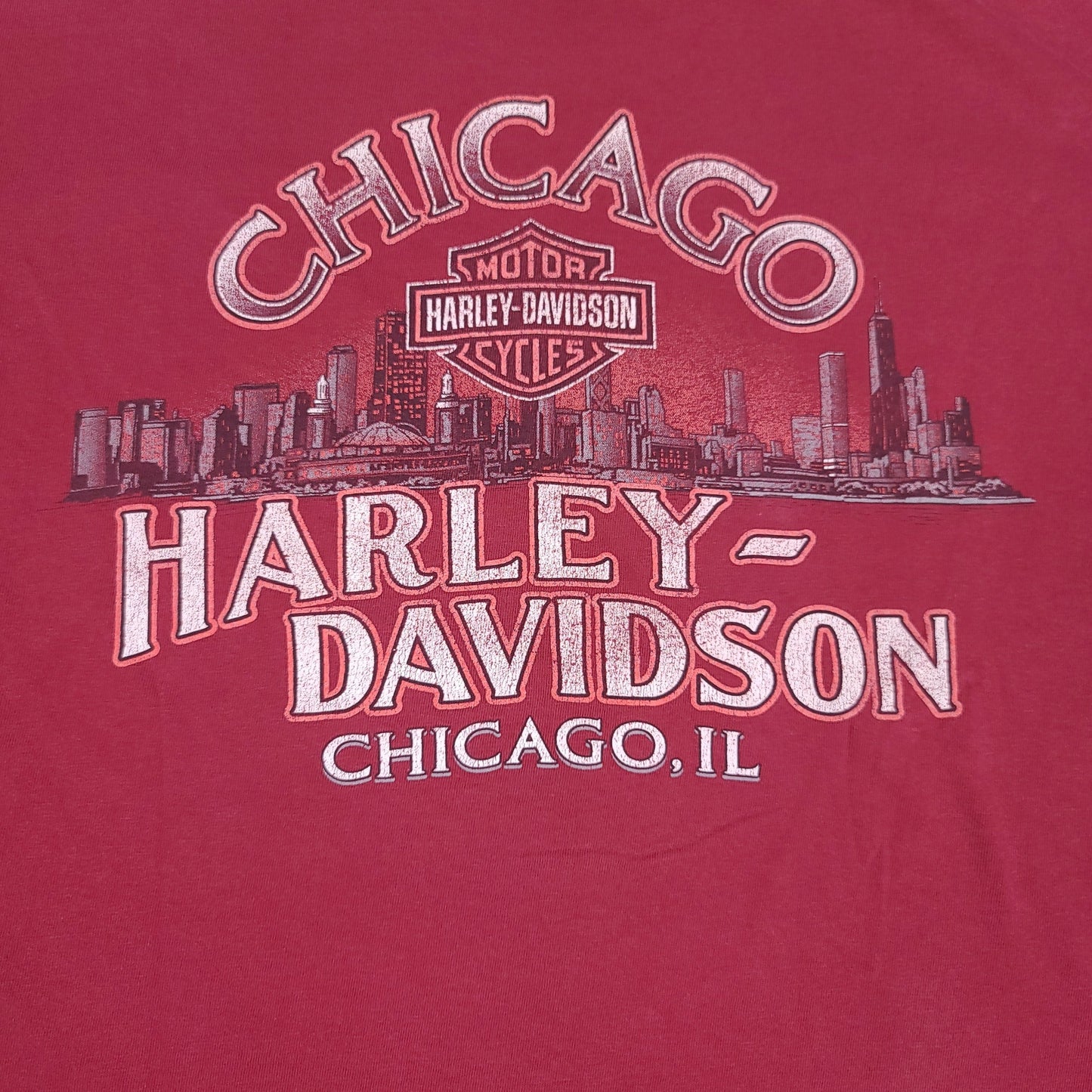 Vintage Harley Davidson Chicago Maroon 2001 Tee