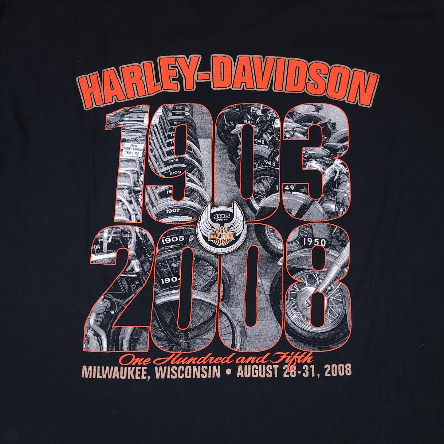 Harley Davidson 105 Years Wisconsin Black Tee