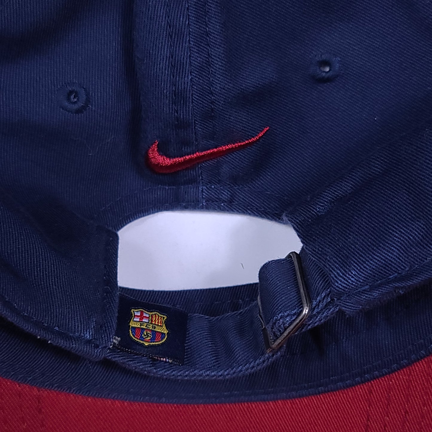 Vintage FC Barcelona Navy Blue Nike Strap Back Hat (New)