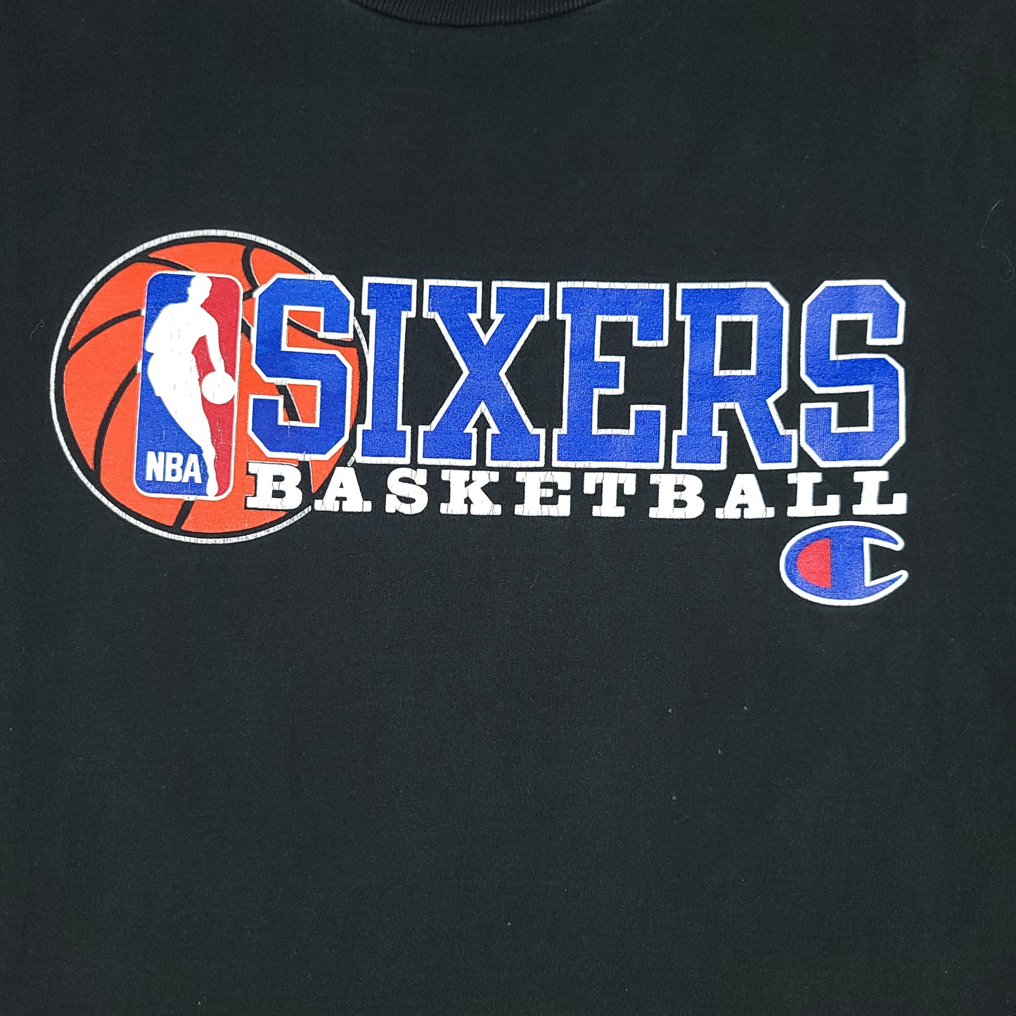 Vintage Philadelphia 76ers Champion Black Tee