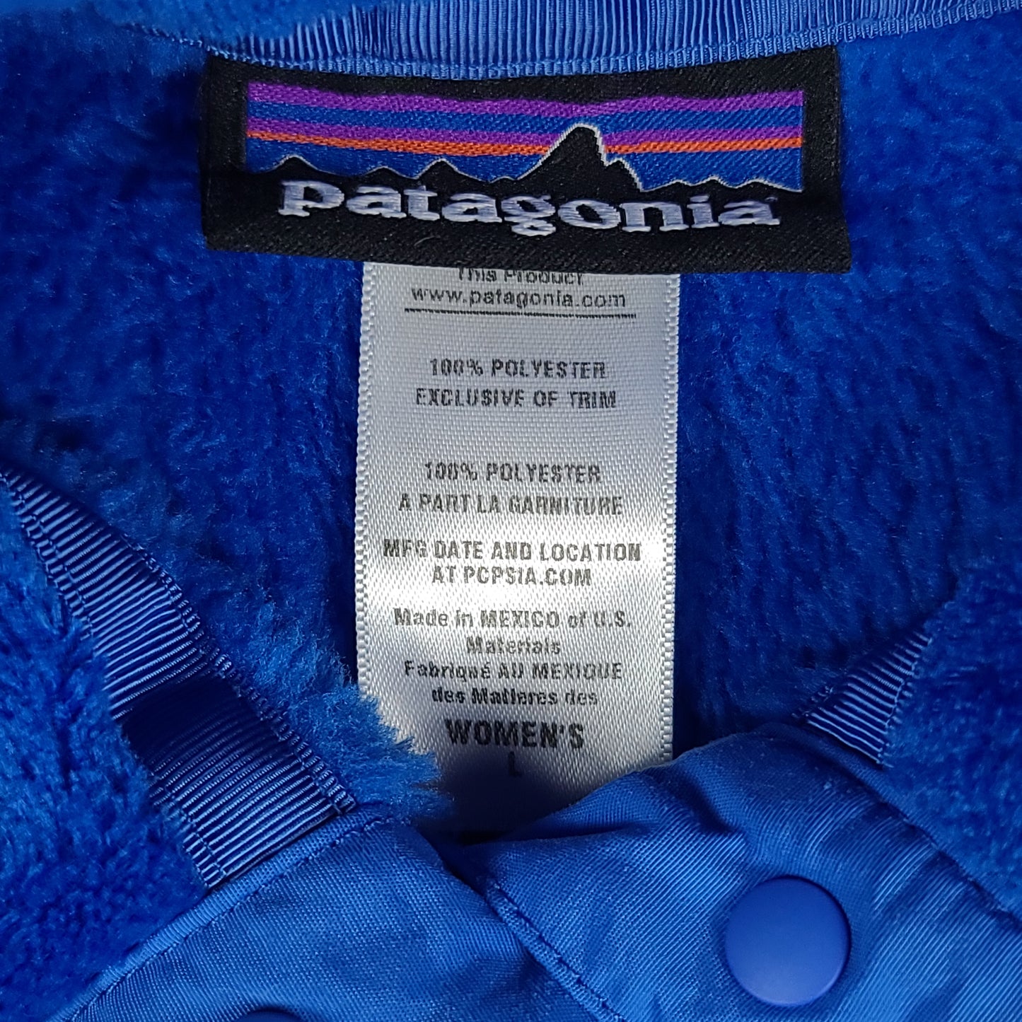 Patagonia Royal Blue Snap Button Fleece Sweater