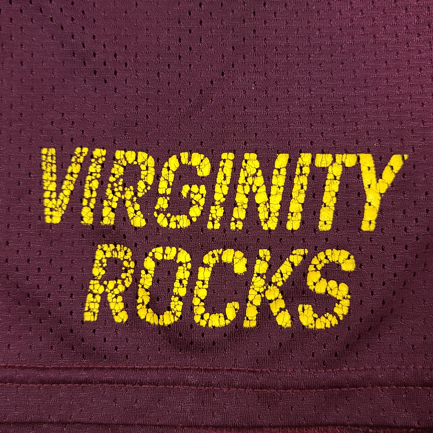 Virginity Rocks Maroon Mesh Shorts