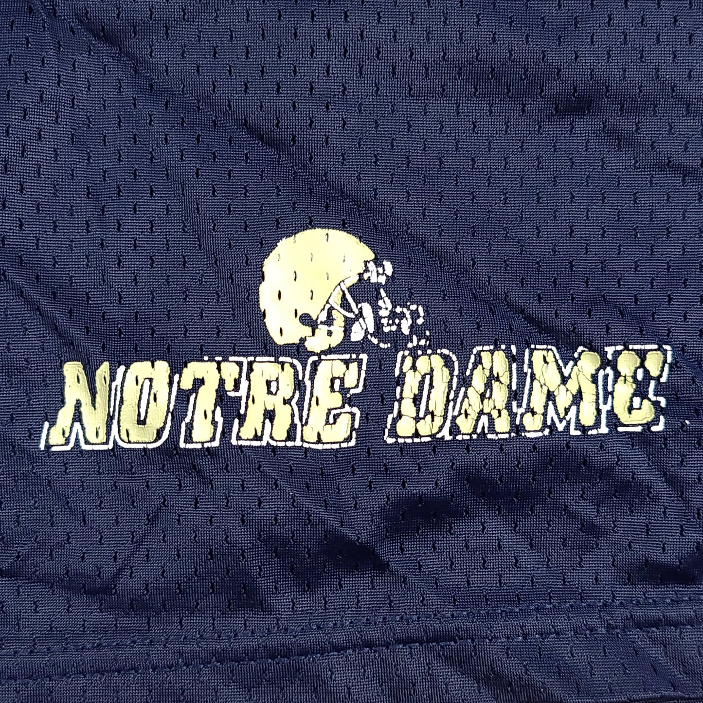 Vintage Notre Dame University Football Navy Blue Champion Mesh Shorts