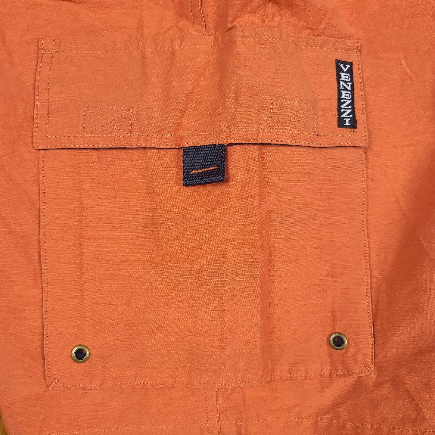 Venezzi Orange Nylon Cargo Shorts