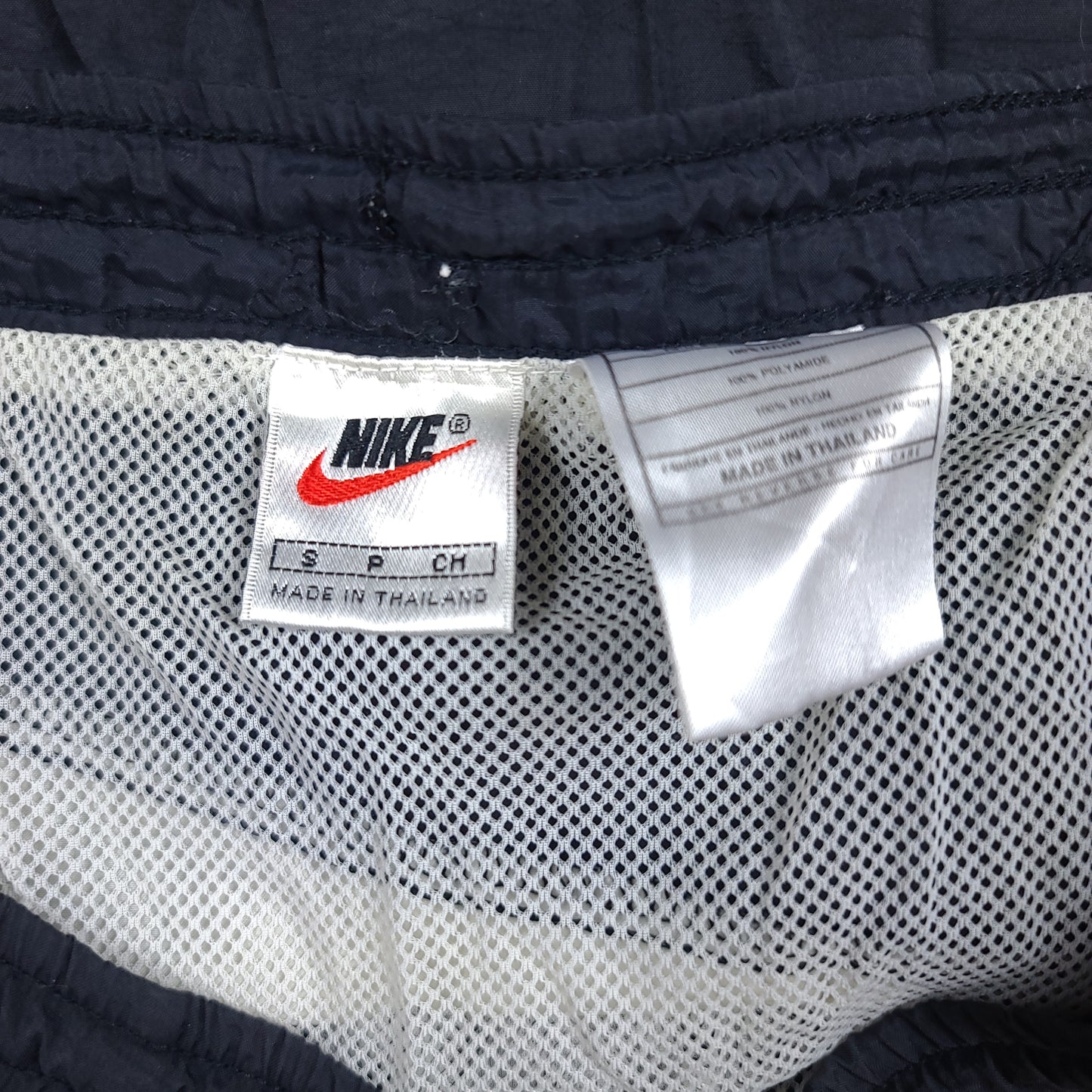 Vintage Black Nike Big Swoosh Nylon Shorts