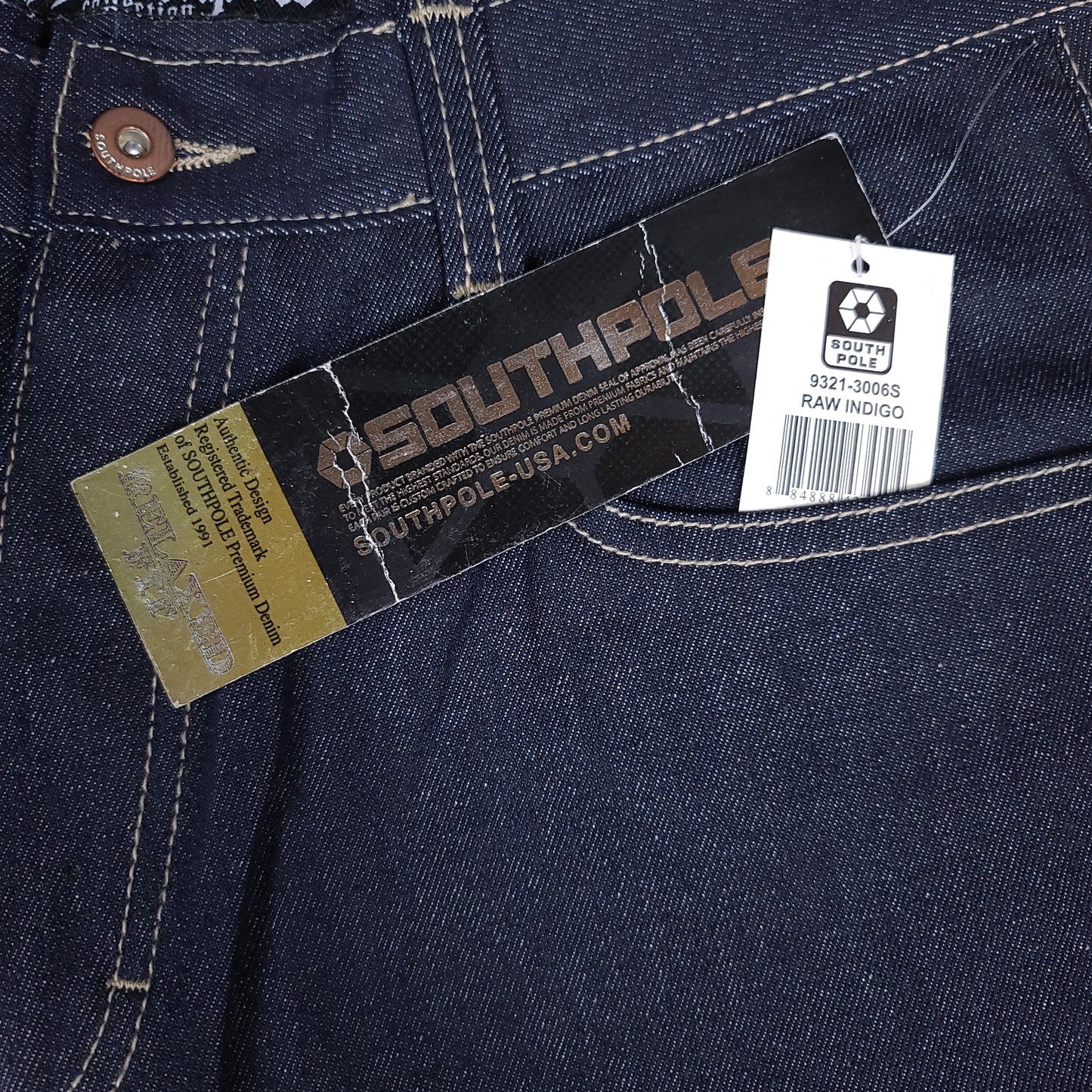 Vintage Y2K Raw Indigo South Pole Relaxed Fit Denim Pants