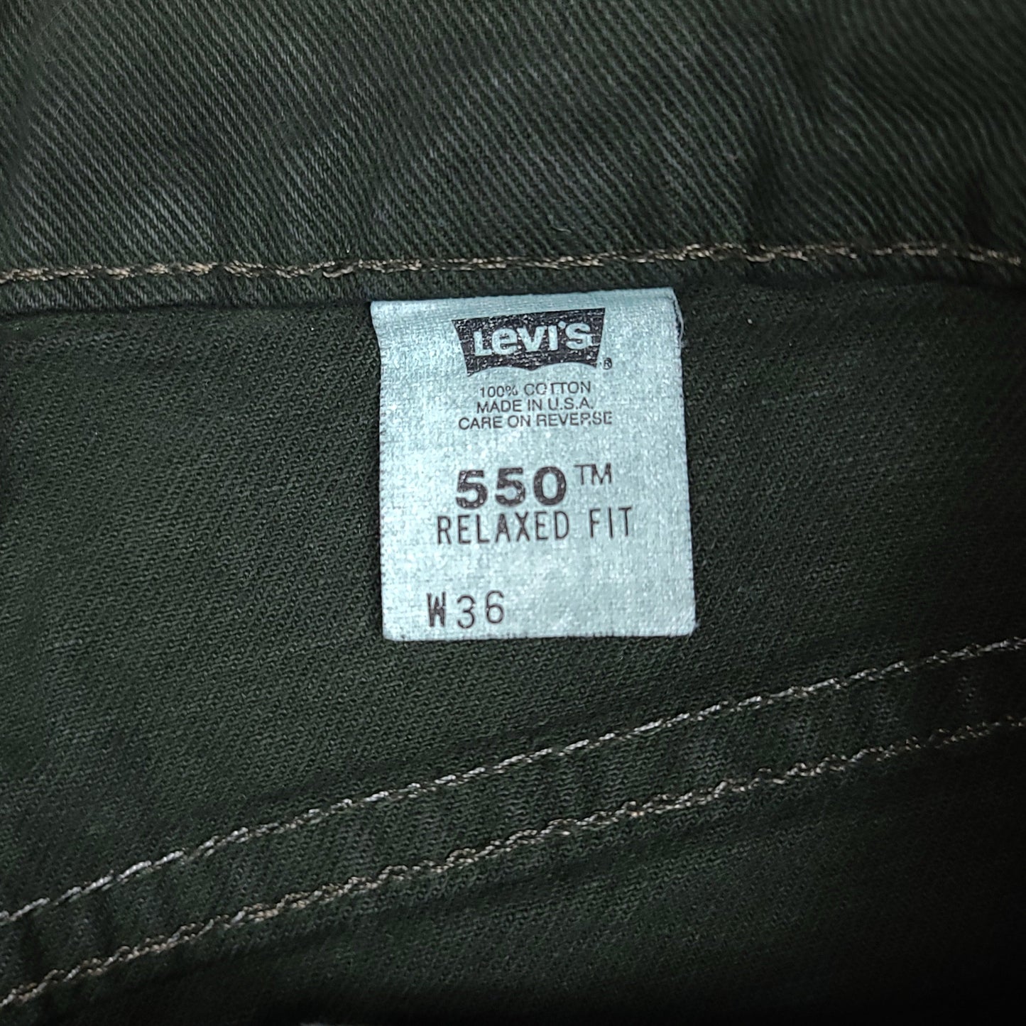 Vintage Levi's 550 Green Relaxed Fit Denim Shorts