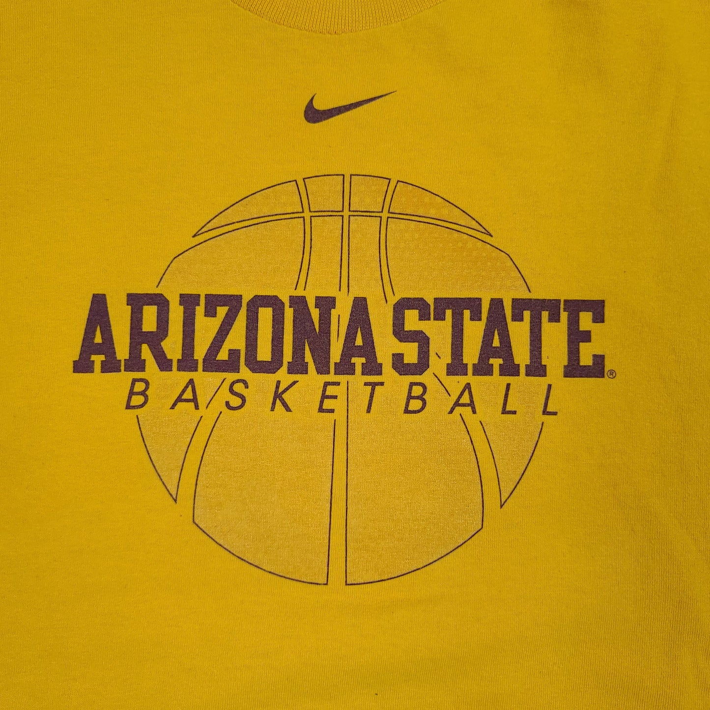 Vintage Arizona State University Basketball Yellow Nike Shirt