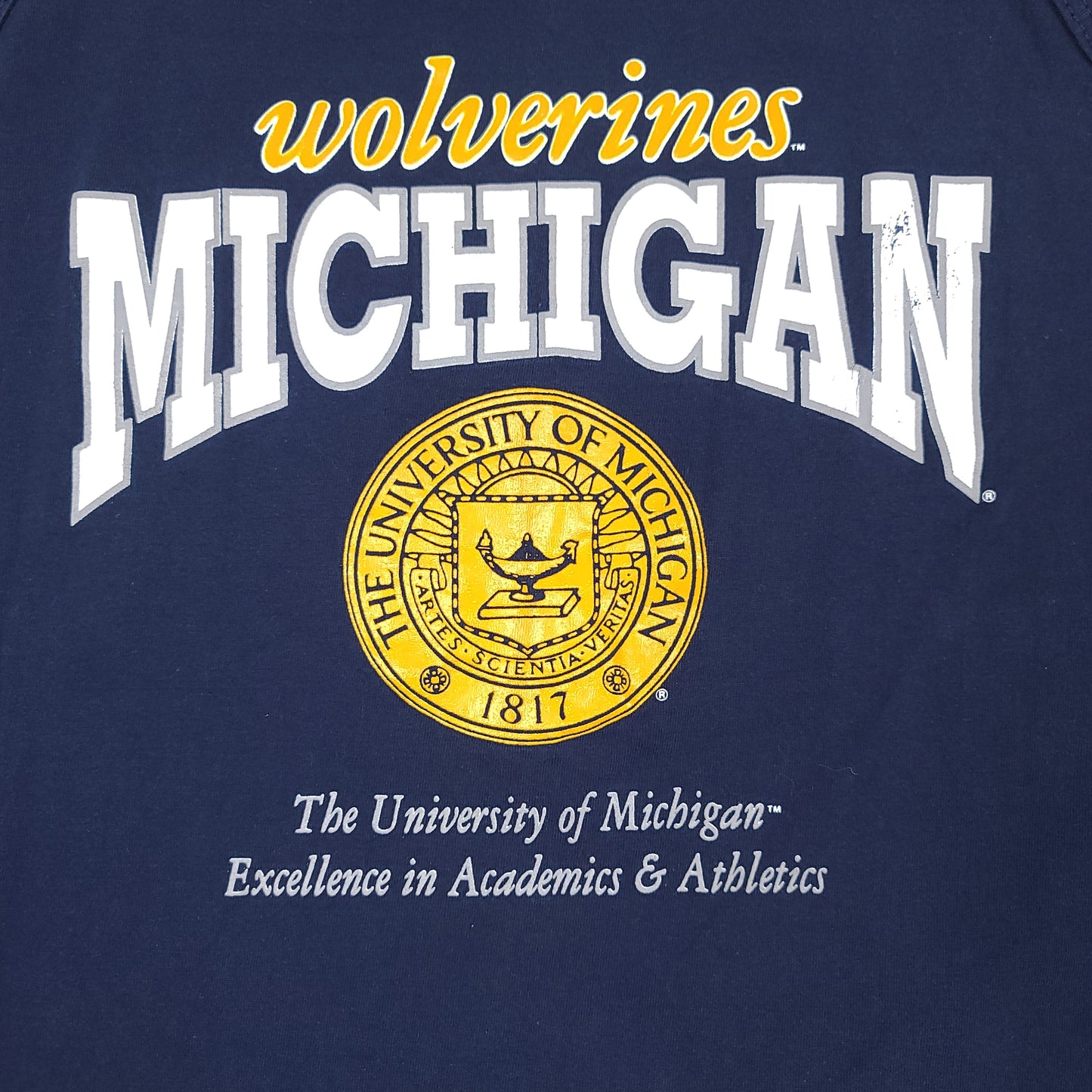 Vintage University of Michigan Wolverines Navy Blue Tank Top