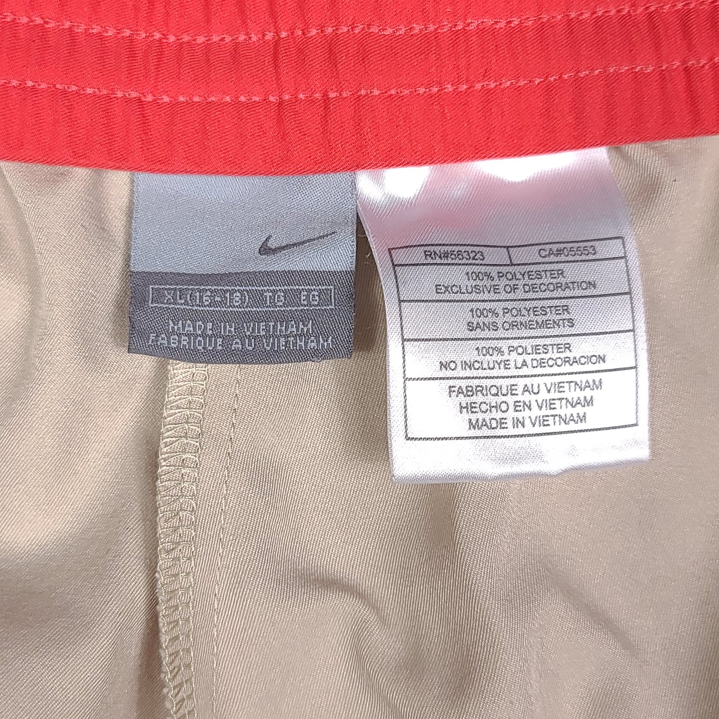 Vintage Nike Beige Polyester Youth Track Pants